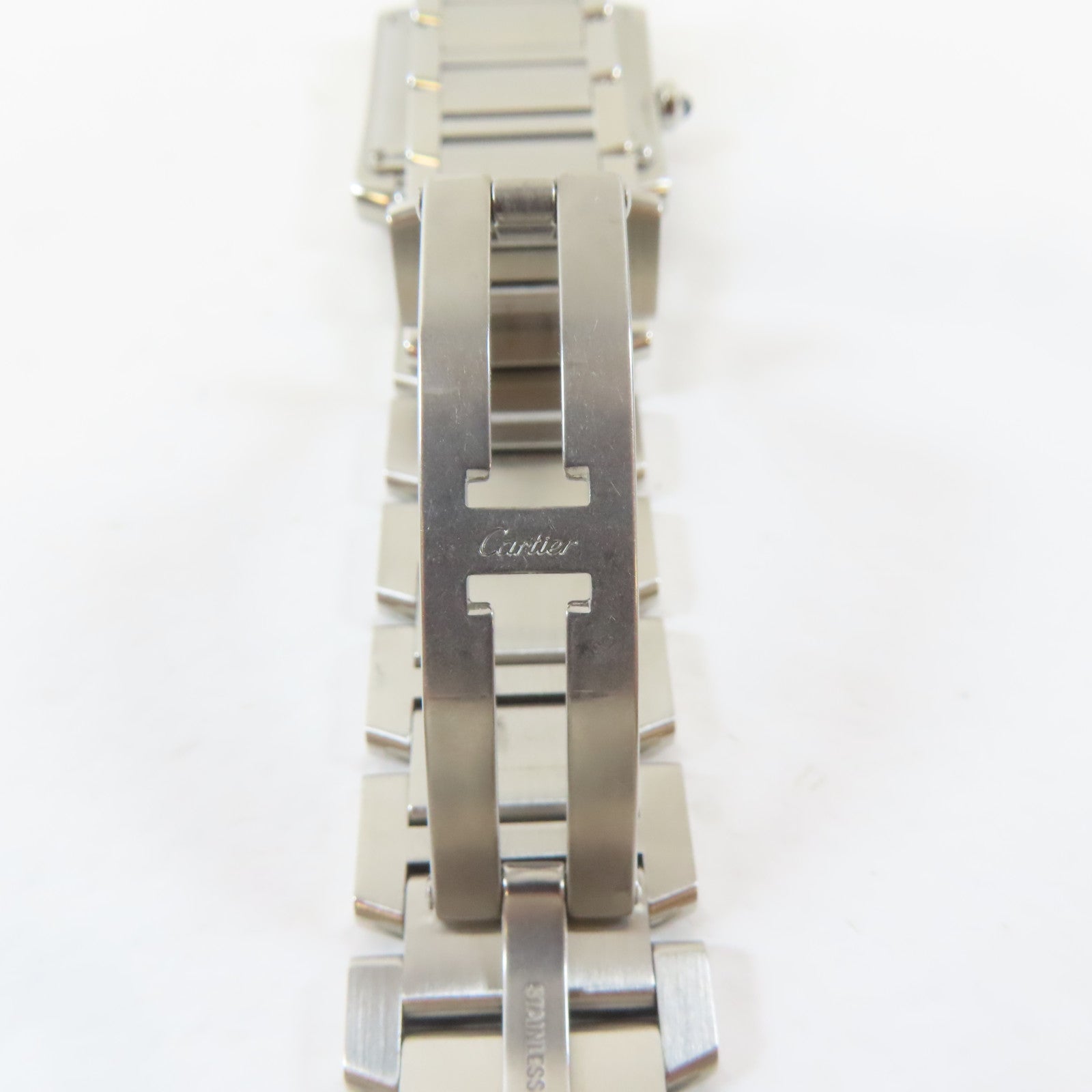CARTIER Tank Francaise不鏽鋼手錶自動機芯白色#16.75cm