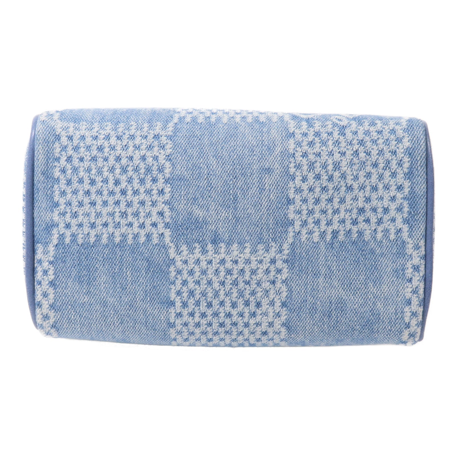 LOUIS VUITTON Damier Denim/牛皮皮革Speedy Bandouliere 18手挽肩背兩用袋
