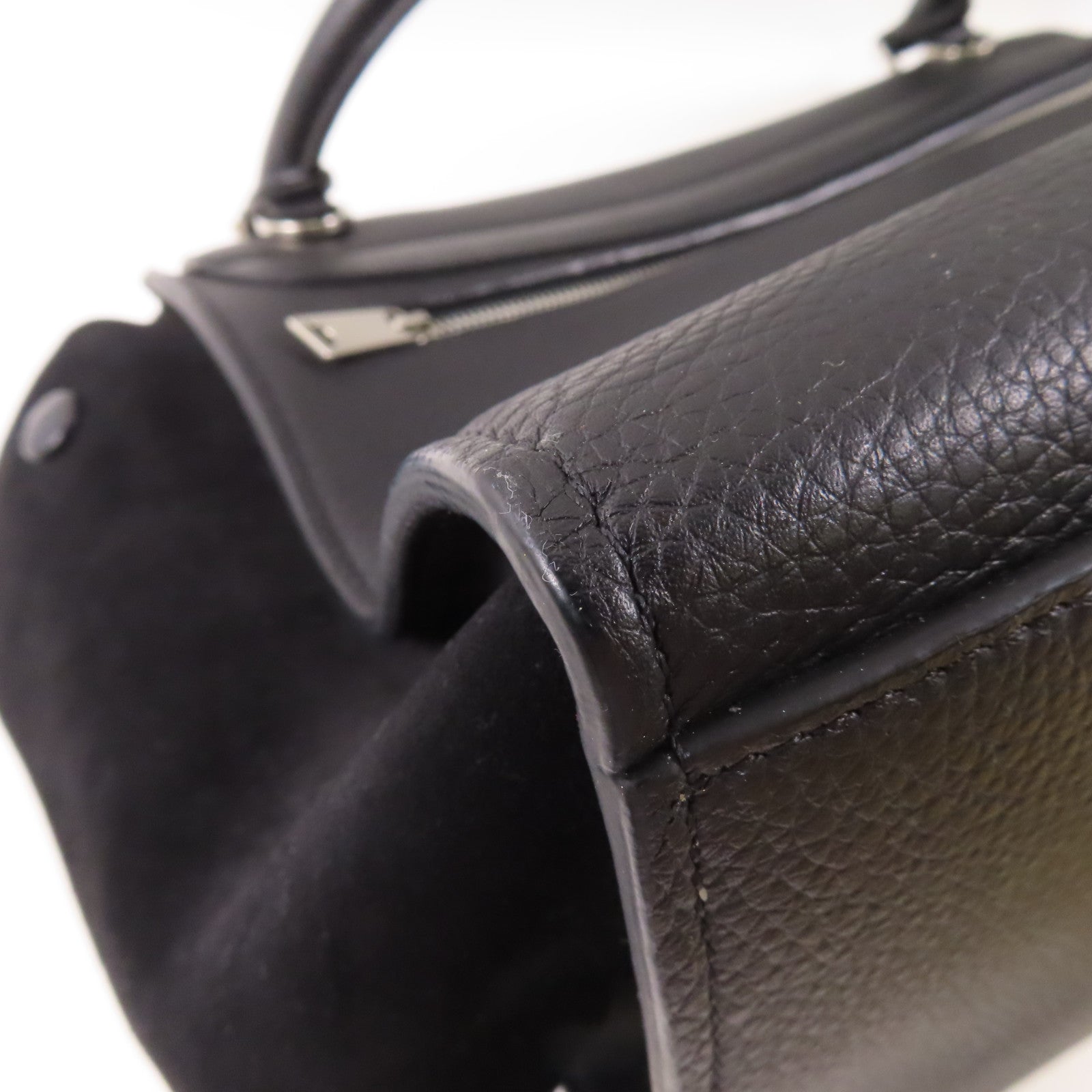 CELINE 牛皮皮革Trapeze銀扣手挽肩背兩用袋