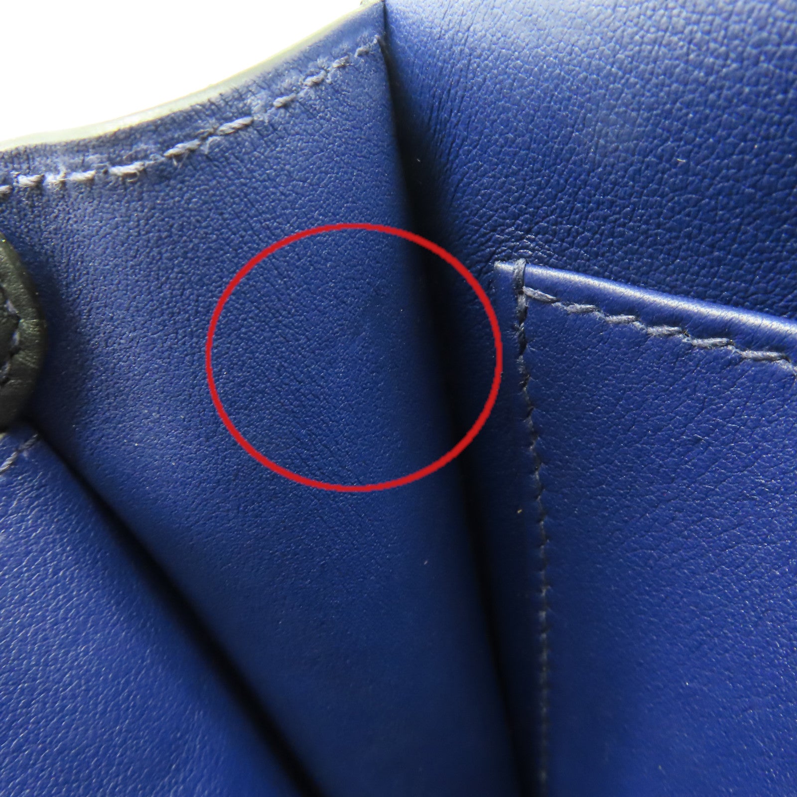 HERMES 麂皮皮革/Swift皮革Roulis 23 Shoulder Bag銀扣肩背袋Bleu Marine海軍藍