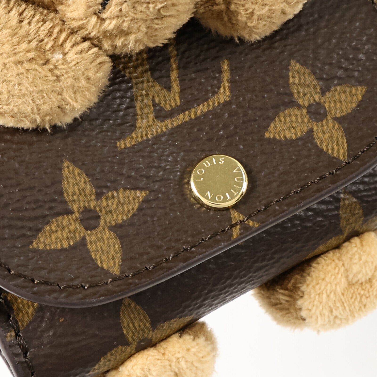LOUIS VUITTON Monogram/Plush LV Cute Cat Pouch Earphone Case耳機套