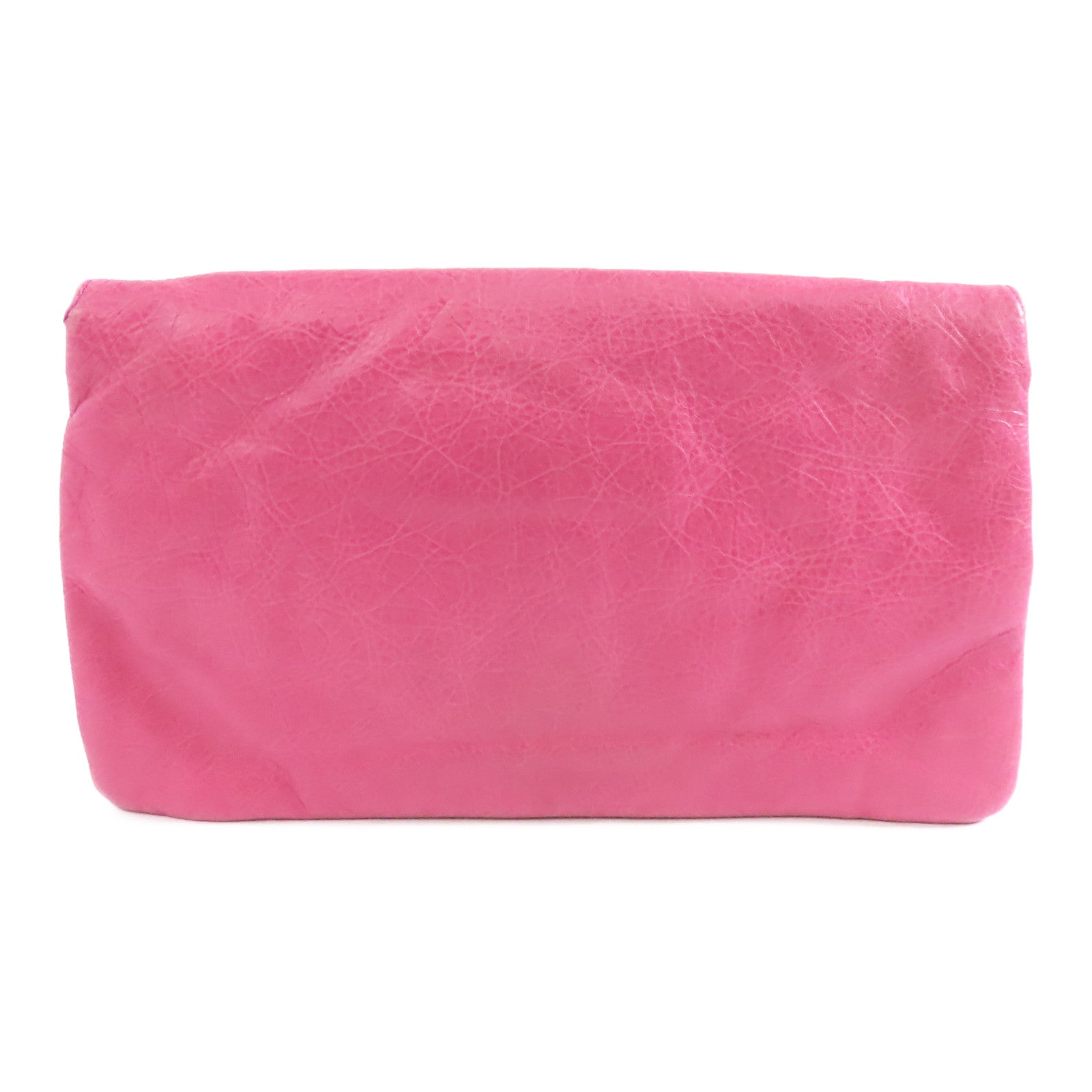 BALENCIAGA 牛皮皮革Clutch Bag銀扣手拿包粉紅色