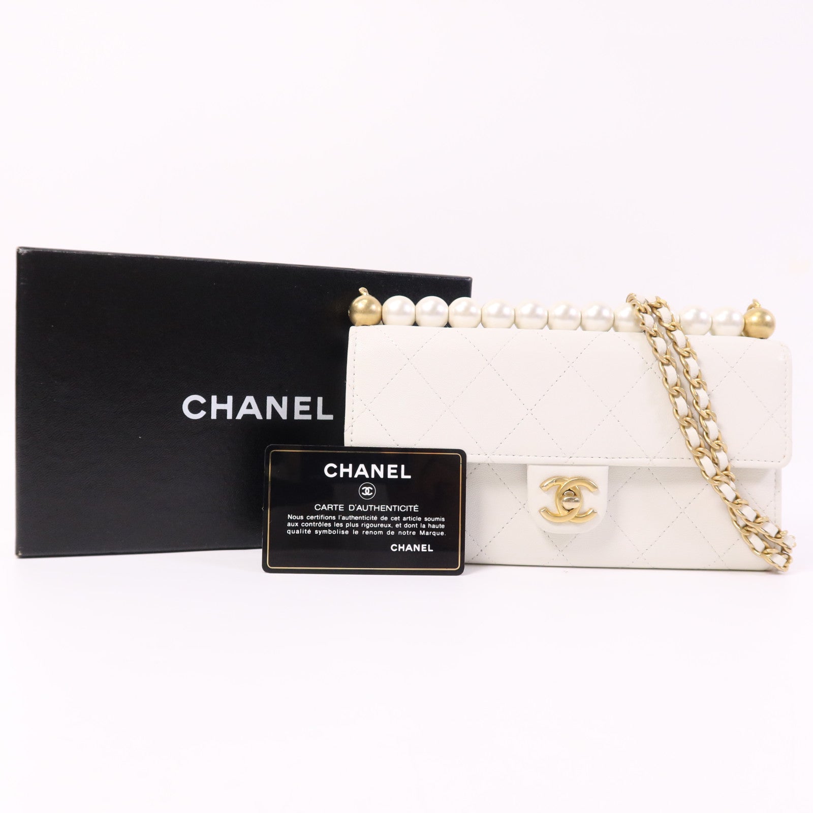 CHANEL 羊皮皮革WOC Wallet On Chain金扣鏈帶肩背袋