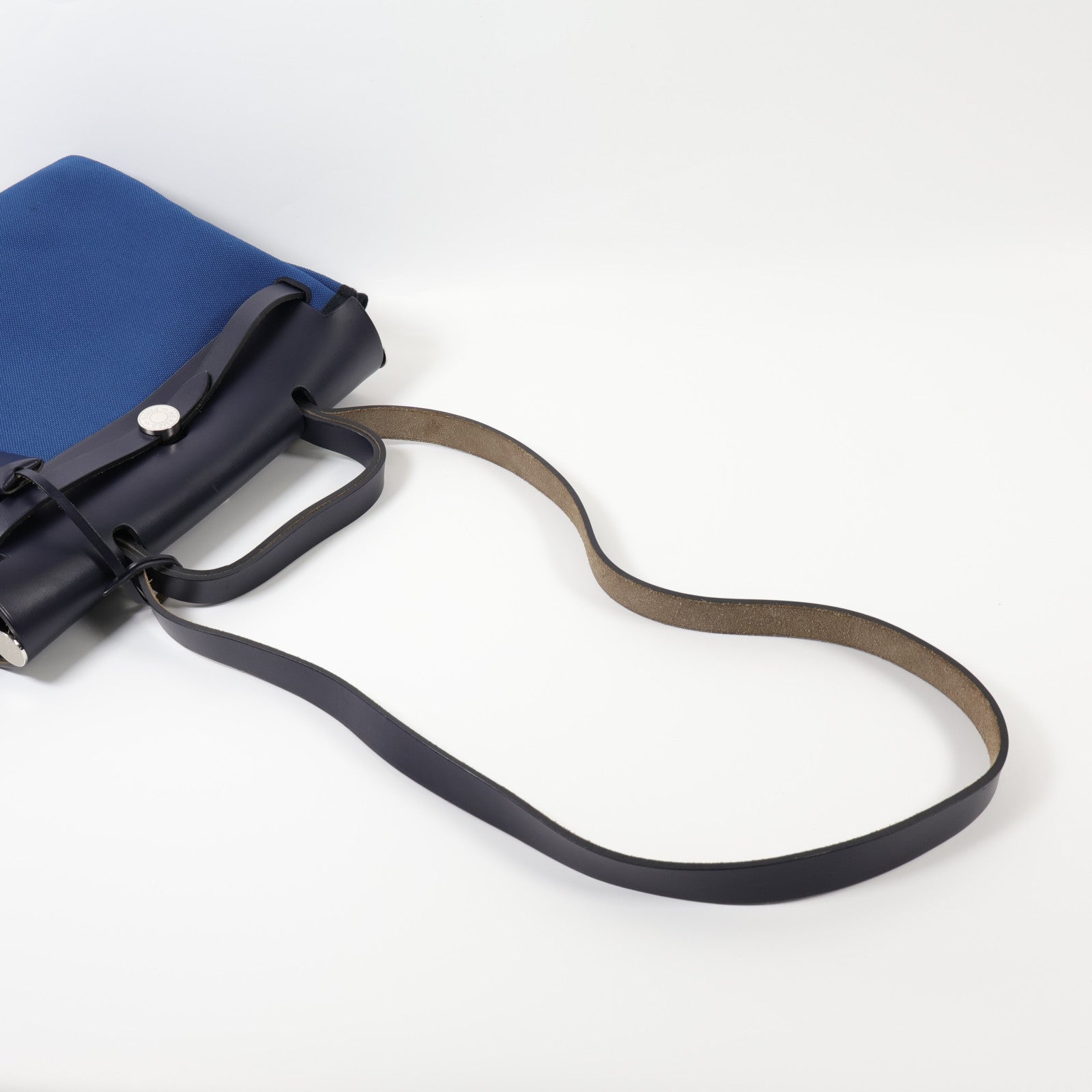 HERMES 帆布Herbag PM手挽肩背兩用袋Bleu Outremer