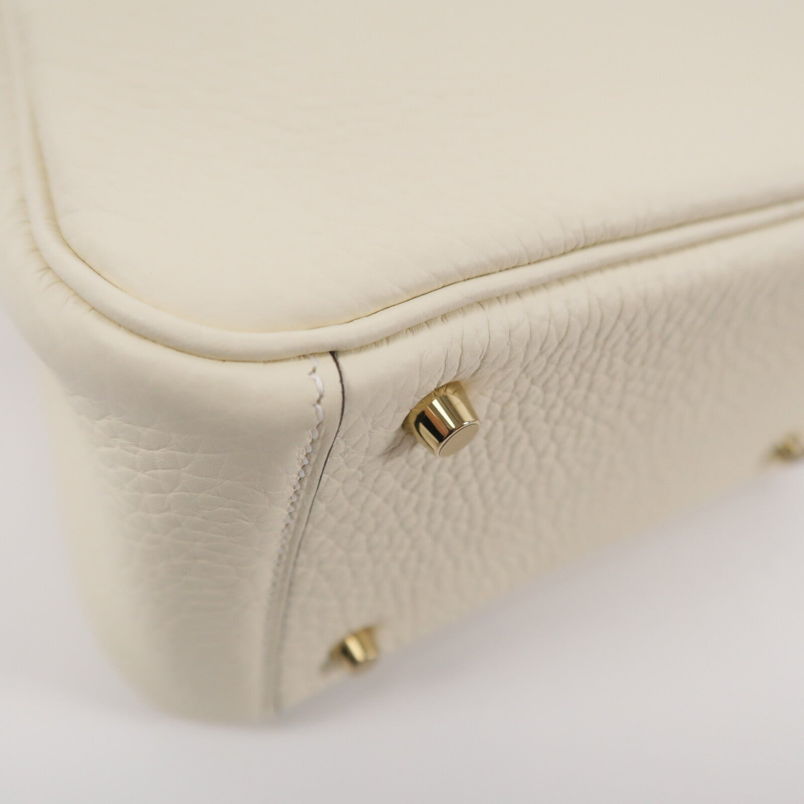 HERMES Clemence皮革Mini Lindy手挽肩背兩用袋Gream