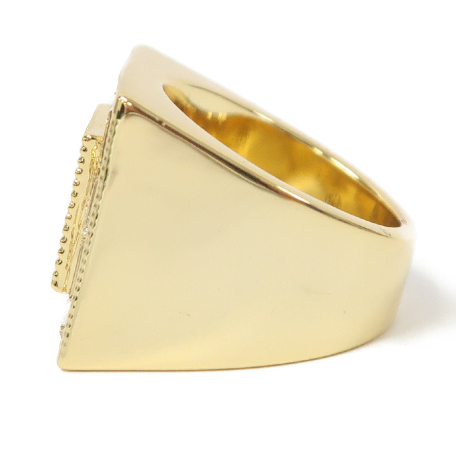 CHANEL 金屬Ring戒指金色/粉紅色US#5.75
