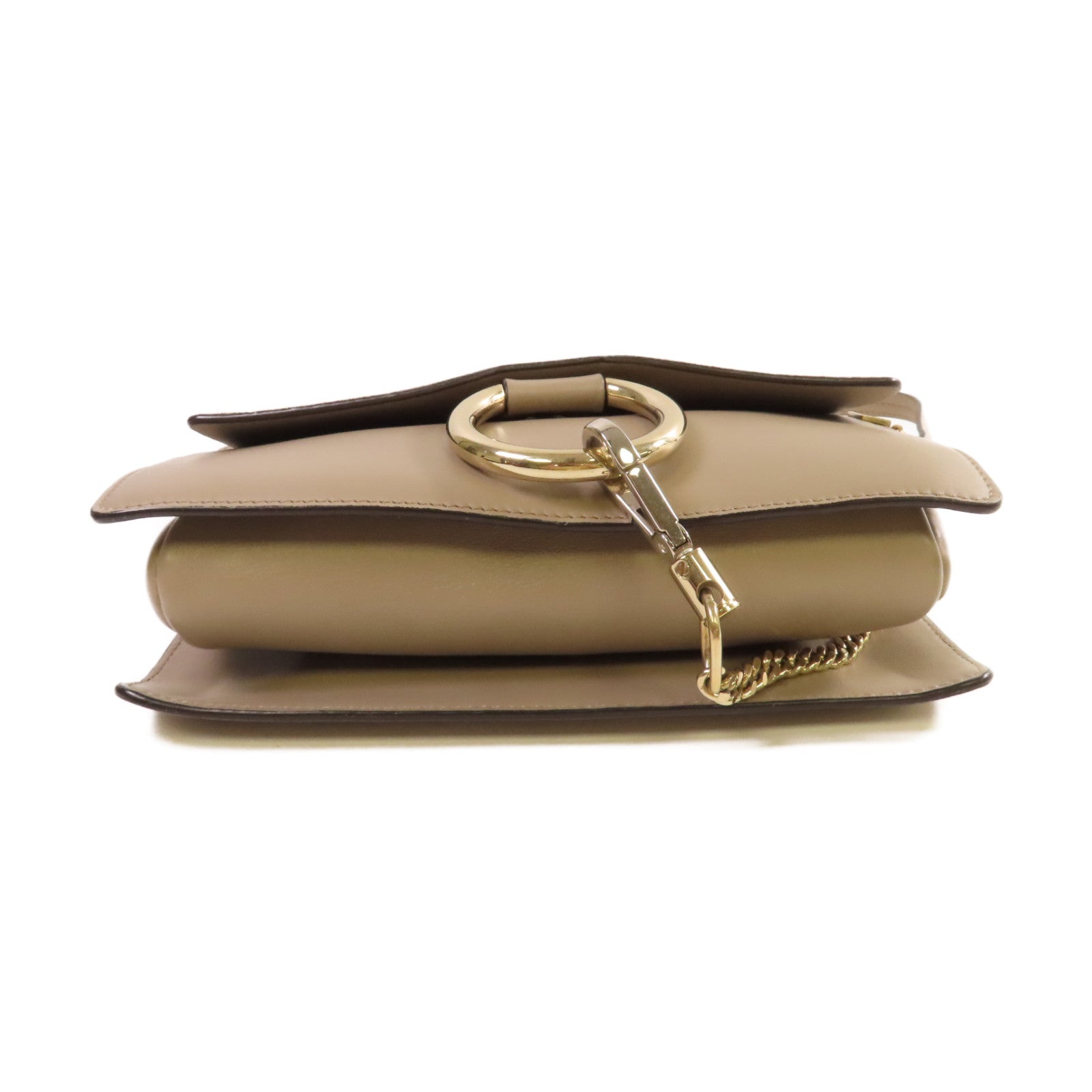 Chloe 牛皮皮革/麂皮皮革Faye Small Bag Shoulder Bag金扣鏈帶肩背袋灰色