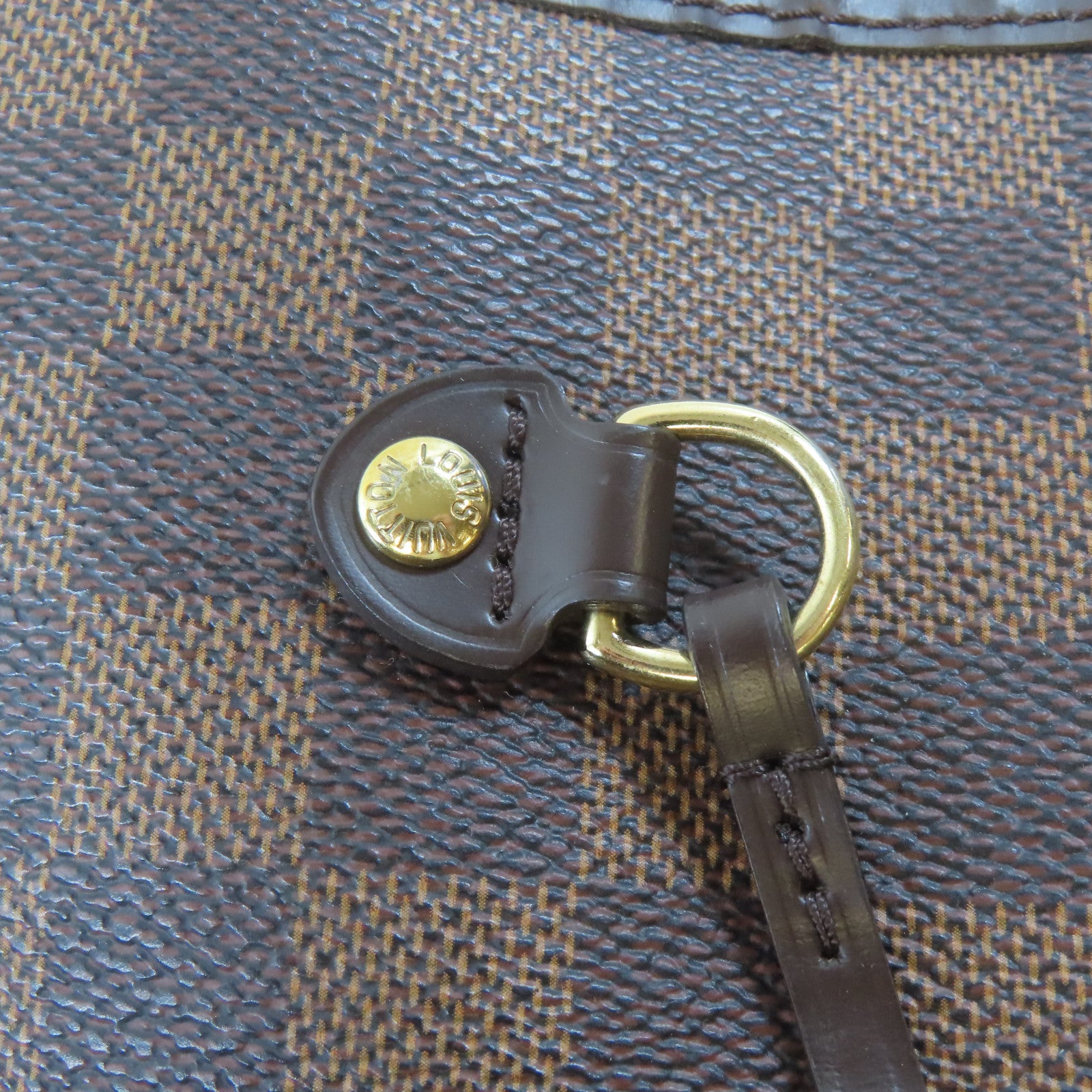 LOUIS VUITTON Damier Neverfull GM金扣手挽袋啡色
