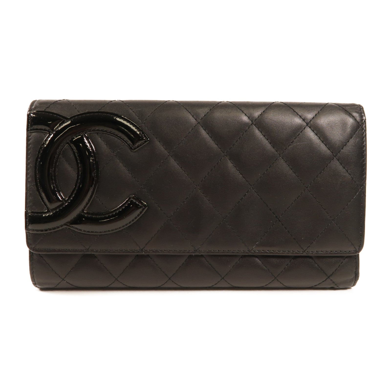 CHANEL CC SHW Cambon Long Wallet Calfskin Leather Black