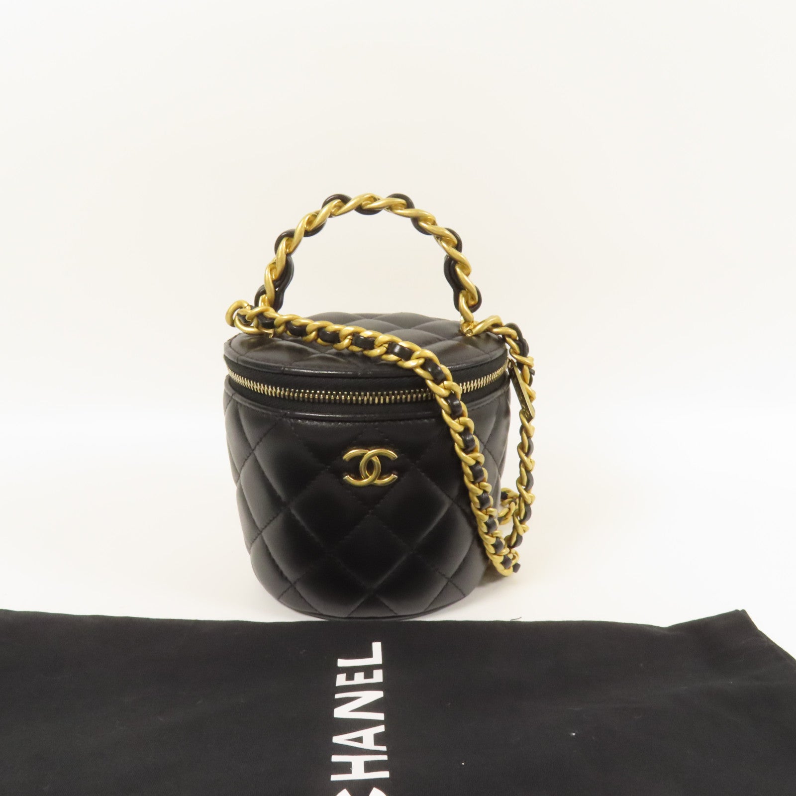CHANEL 【激減優惠】牛皮皮革Chain Shoulder金扣手挽肩背兩用袋