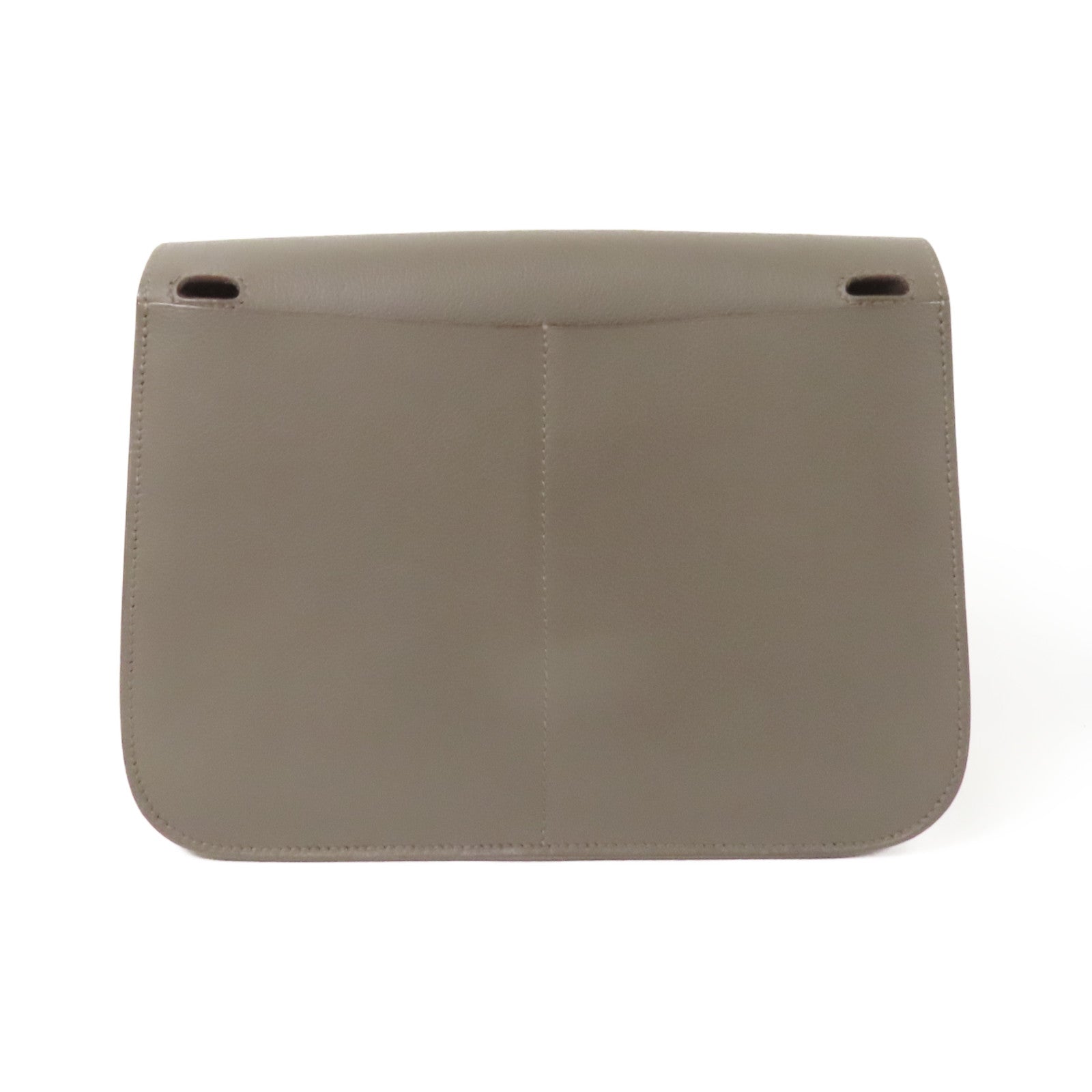 HERMES Evercolor皮革Halzan 25金扣手挽肩背兩用袋Etain