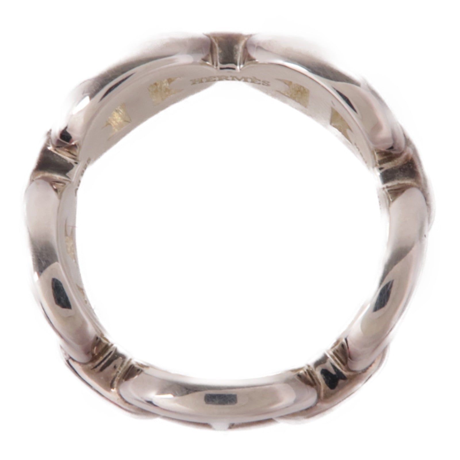 HERMES 925純銀Chaine d'ancre Enchainee Ring戒指Hermes#52/US#6