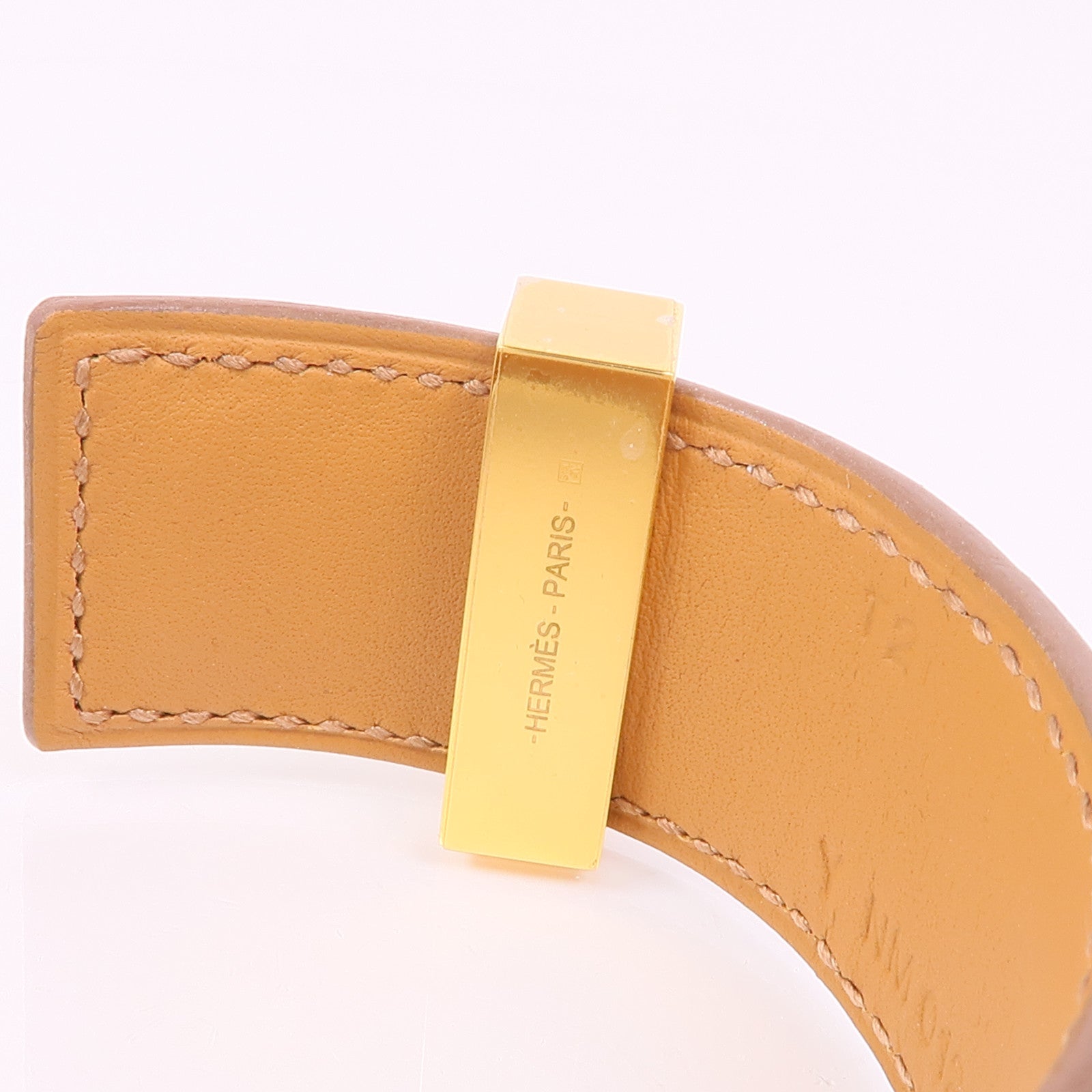 HERMES Swift皮革Collier De Chien 24 Bracelet金扣手鐲Nata