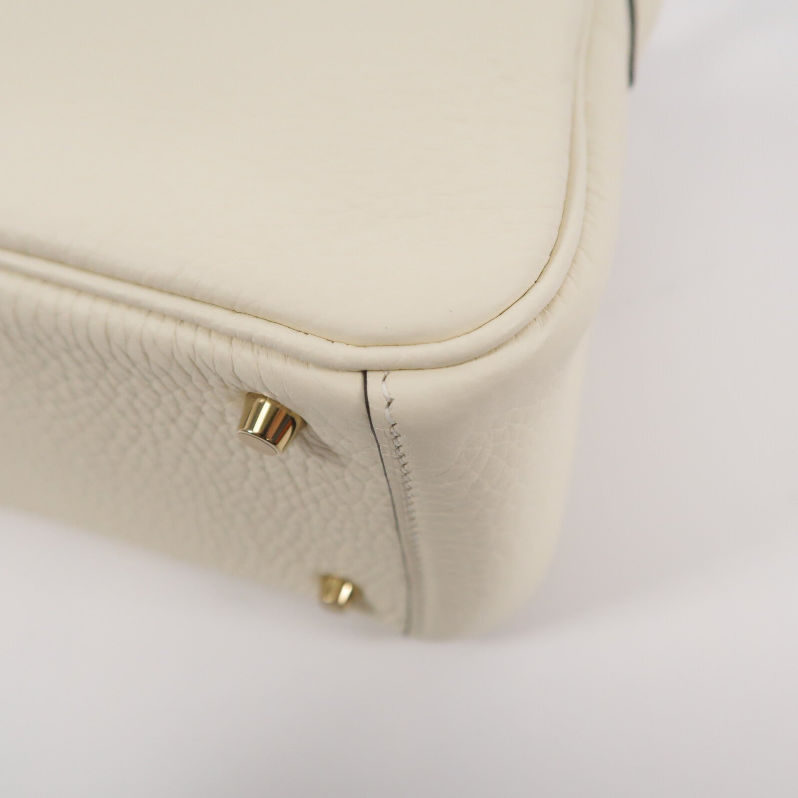 HERMES Clemence皮革Mini Lindy手挽肩背兩用袋Gream