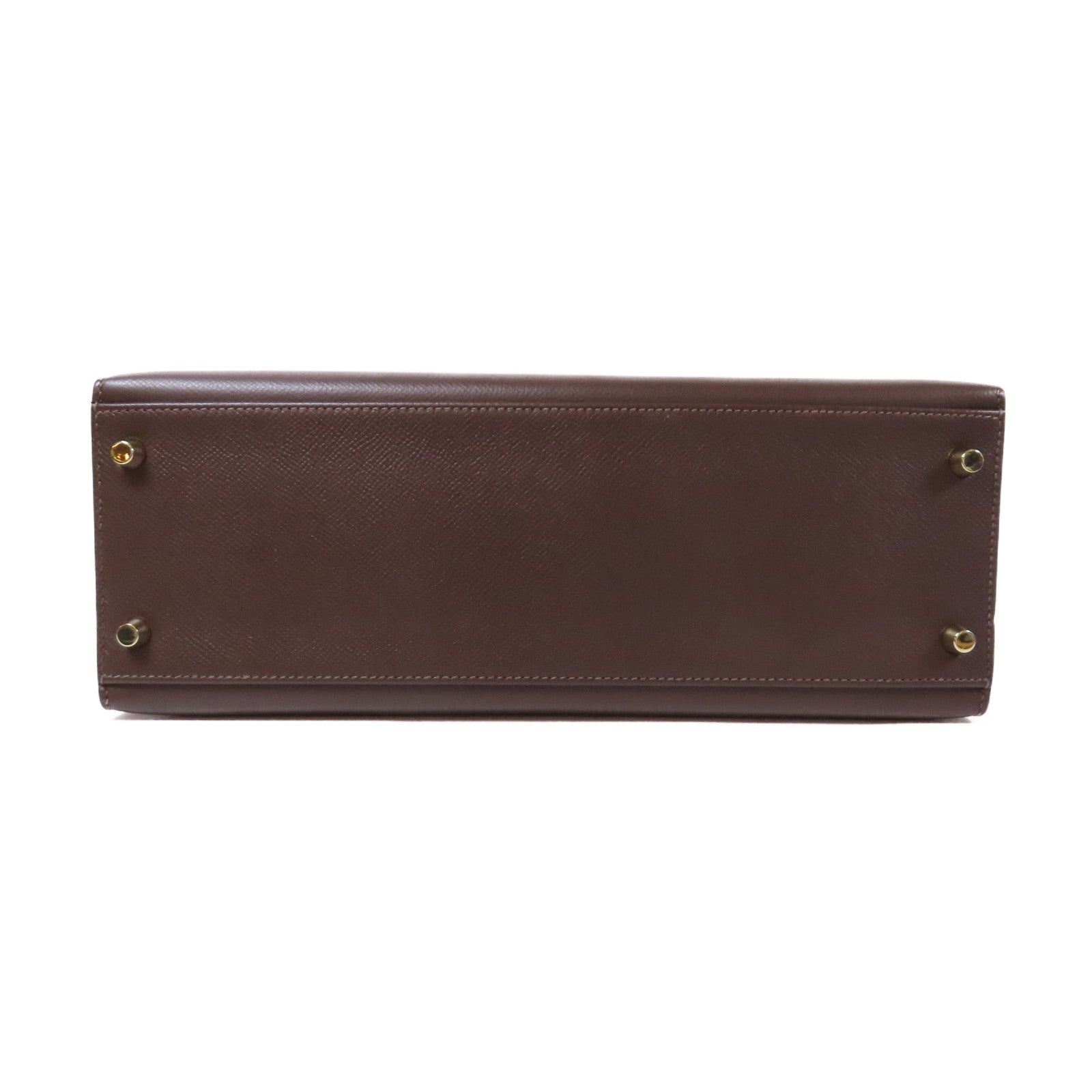 HERMES Epsom皮革Kelly 32金扣手挽肩背兩用袋咖啡色