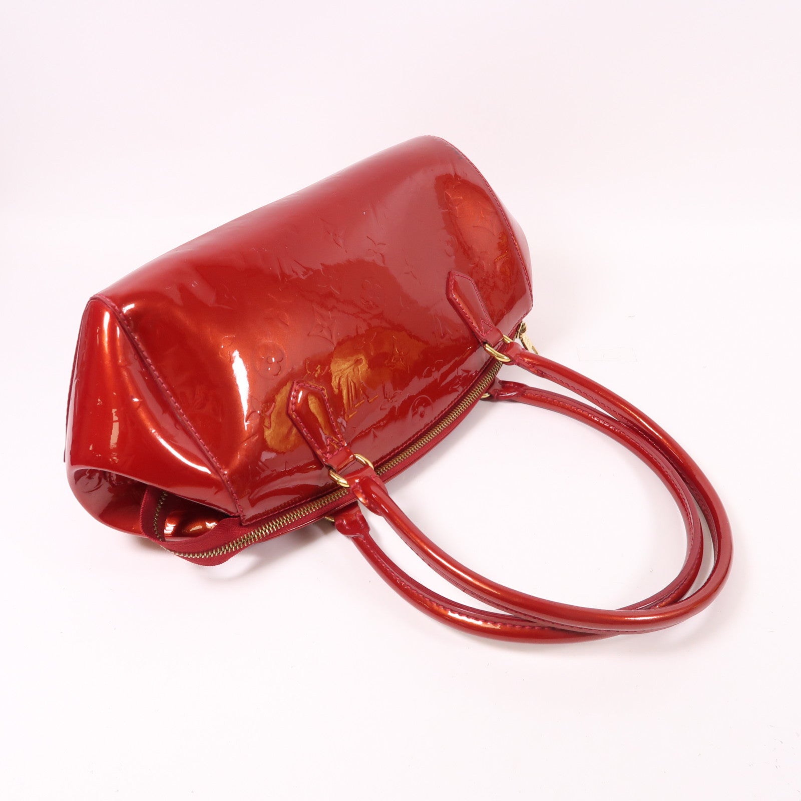 LOUIS VUITTON Monogram Vernis Sherwood金扣手挽袋