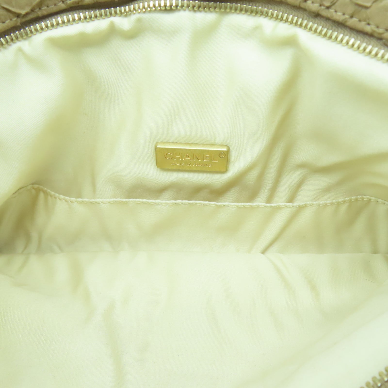 CHANEL 【激減優惠】蛇皮皮革Clutch金扣手拿包棕色