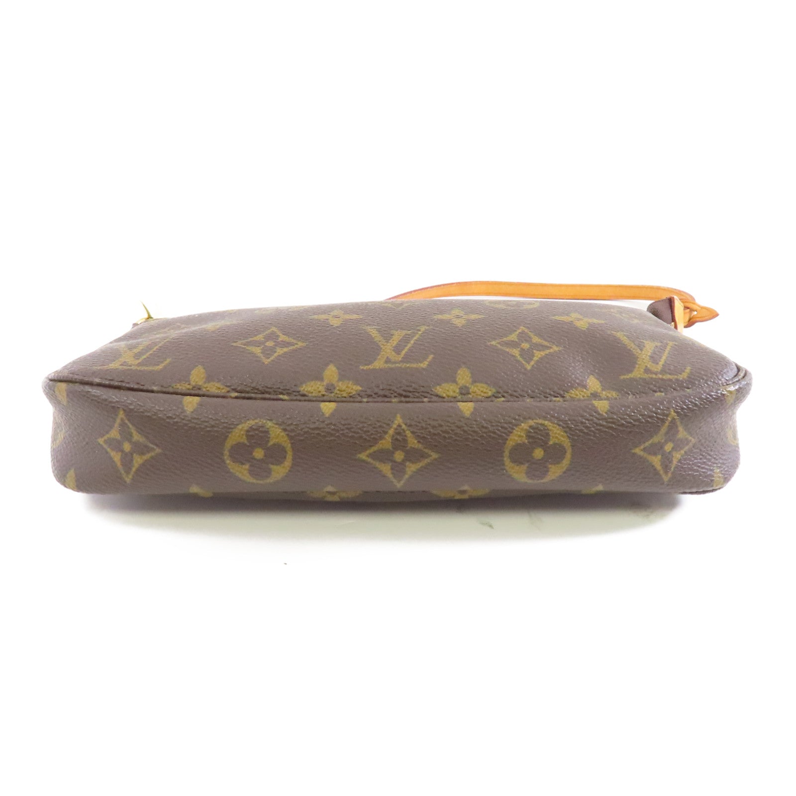 LOUIS VUITTON Monogram Pochette Accessoires金扣手挽袋啡色