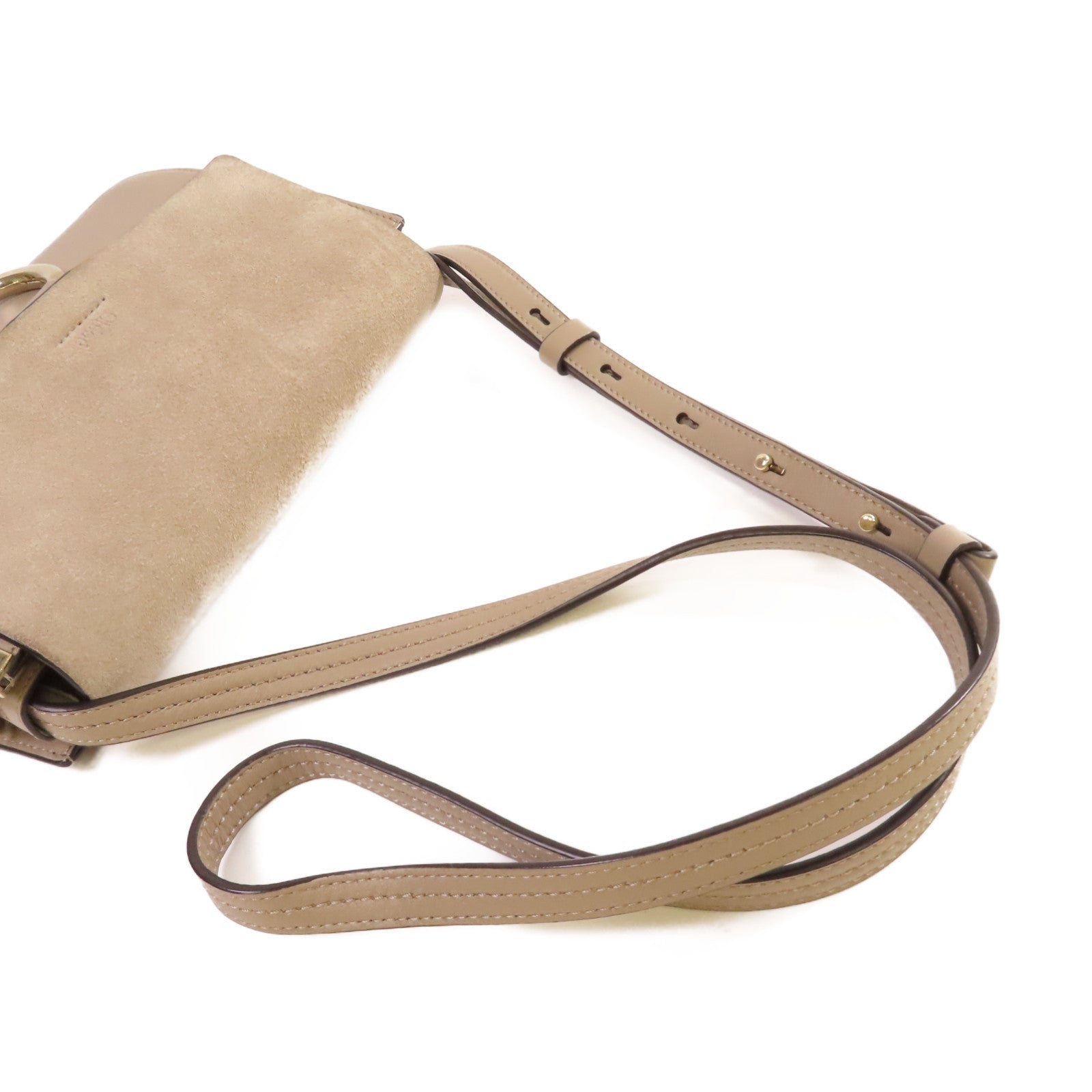 Chloe 牛皮皮革/麂皮皮革Faye Small Bag Shoulder Bag金扣鏈帶肩背袋灰色