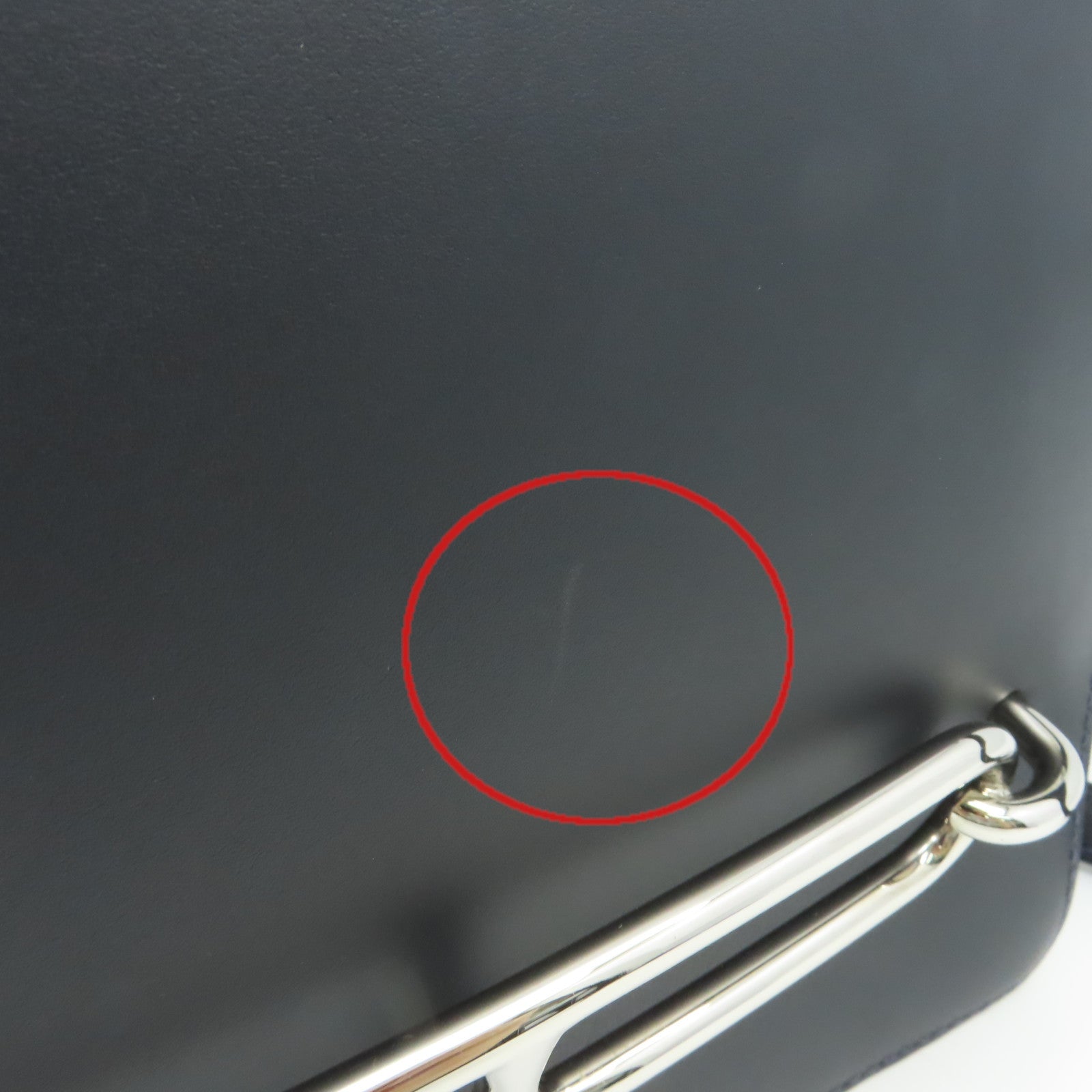 HERMES 麂皮皮革/Swift皮革Roulis 23 Shoulder Bag銀扣肩背袋Bleu Marine海軍藍