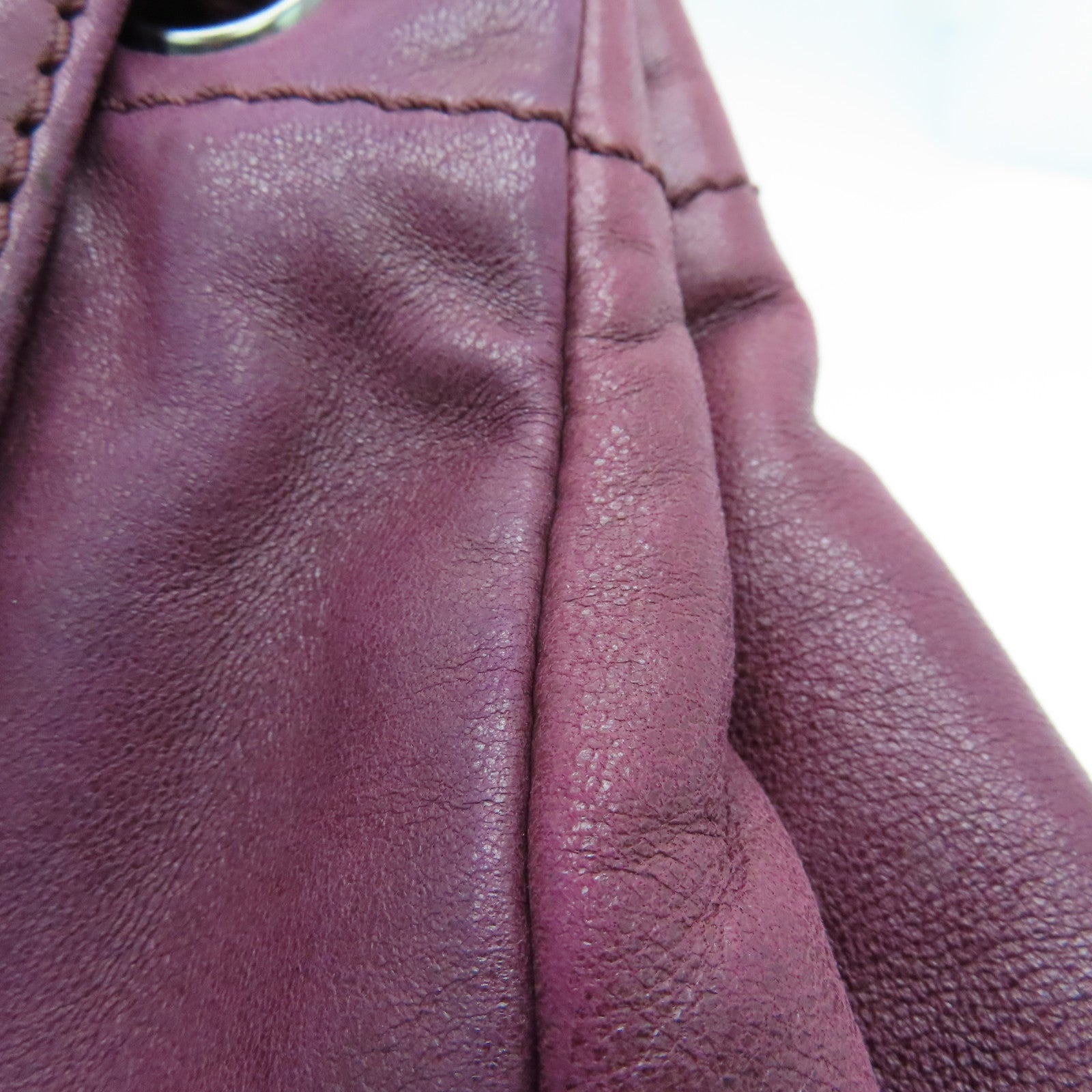 CHANEL sheepskin leather Shoulder Bag silver buckle chain shoulder bag purple