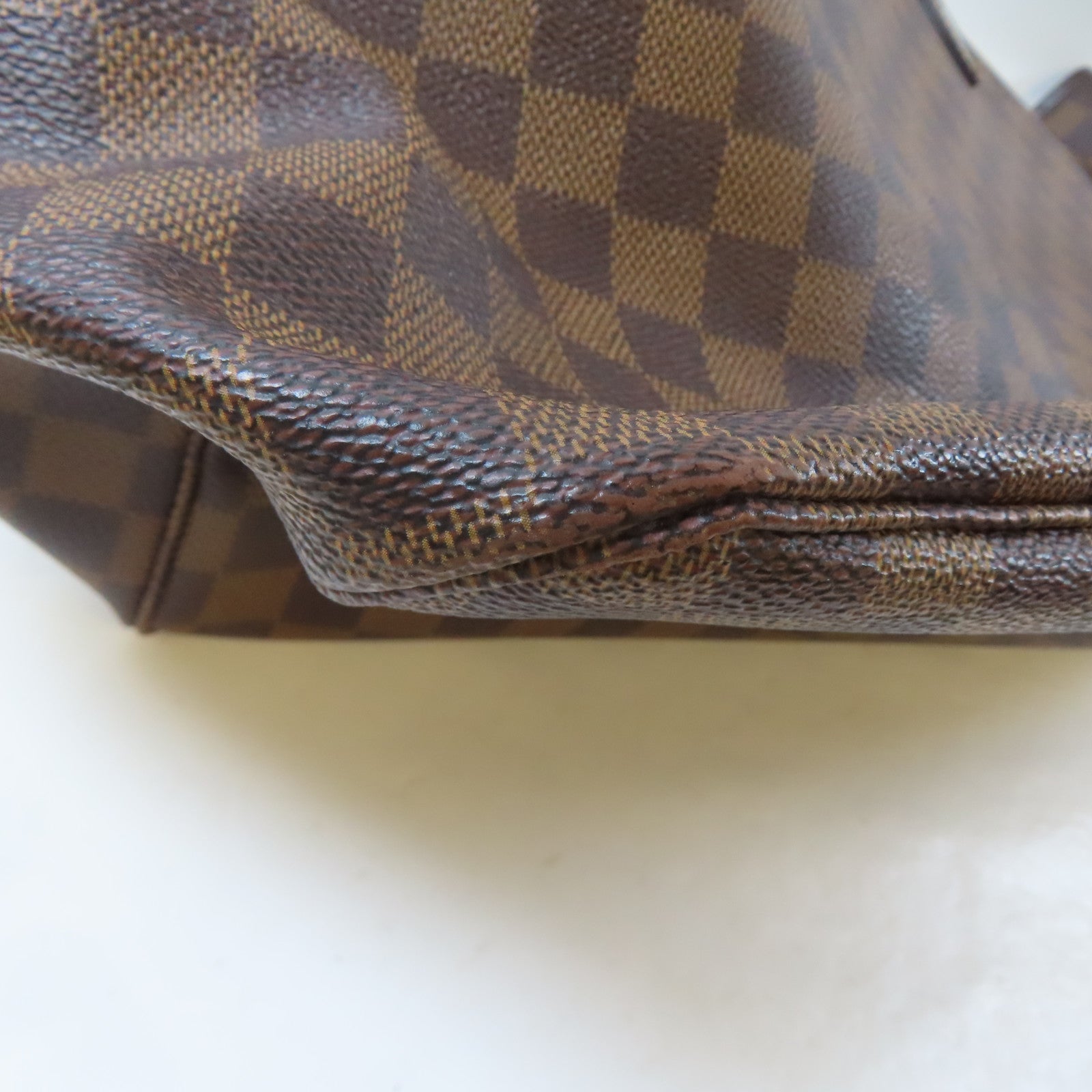 LOUIS VUITTON Damier Neverfull GM金扣手挽袋啡色