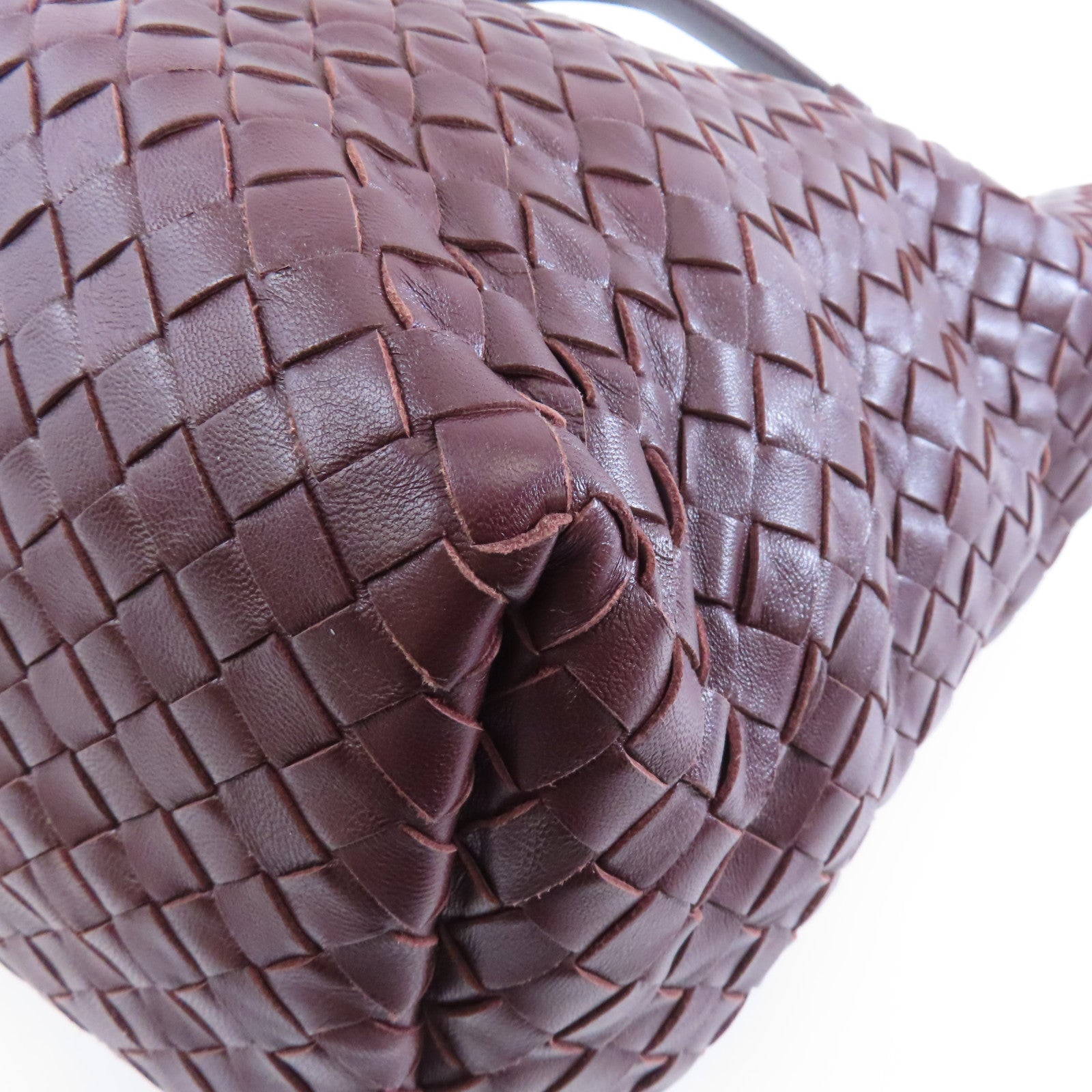 BOTTEGA VENETA 織紋皮革Handbag手挽袋棕色