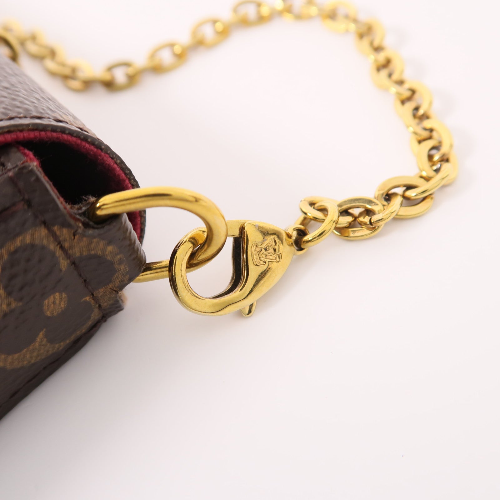 LOUIS VUITTON LV GHW Pochette Felicie Chain Shoulder Bag M61276 Monogram Brown