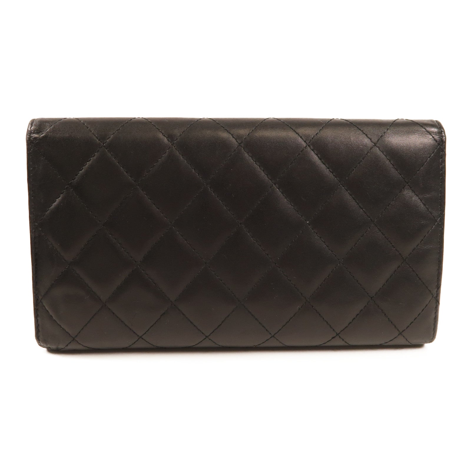 CHANEL CC SHW Cambon Long Wallet Calfskin Leather Black