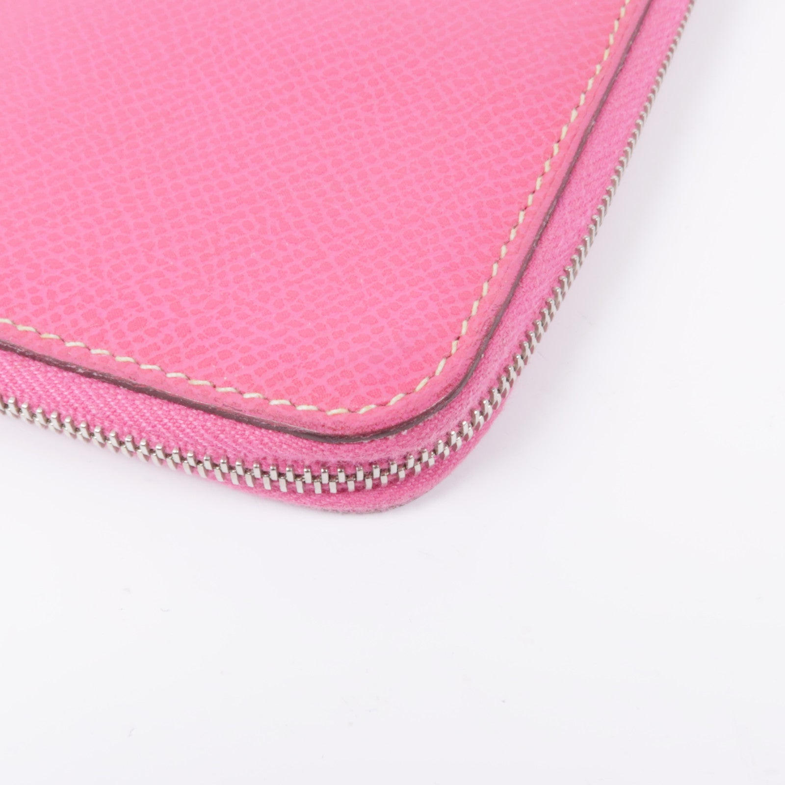 HERMES Epsom皮革Wallet銀扣錢包Rose Tyrien