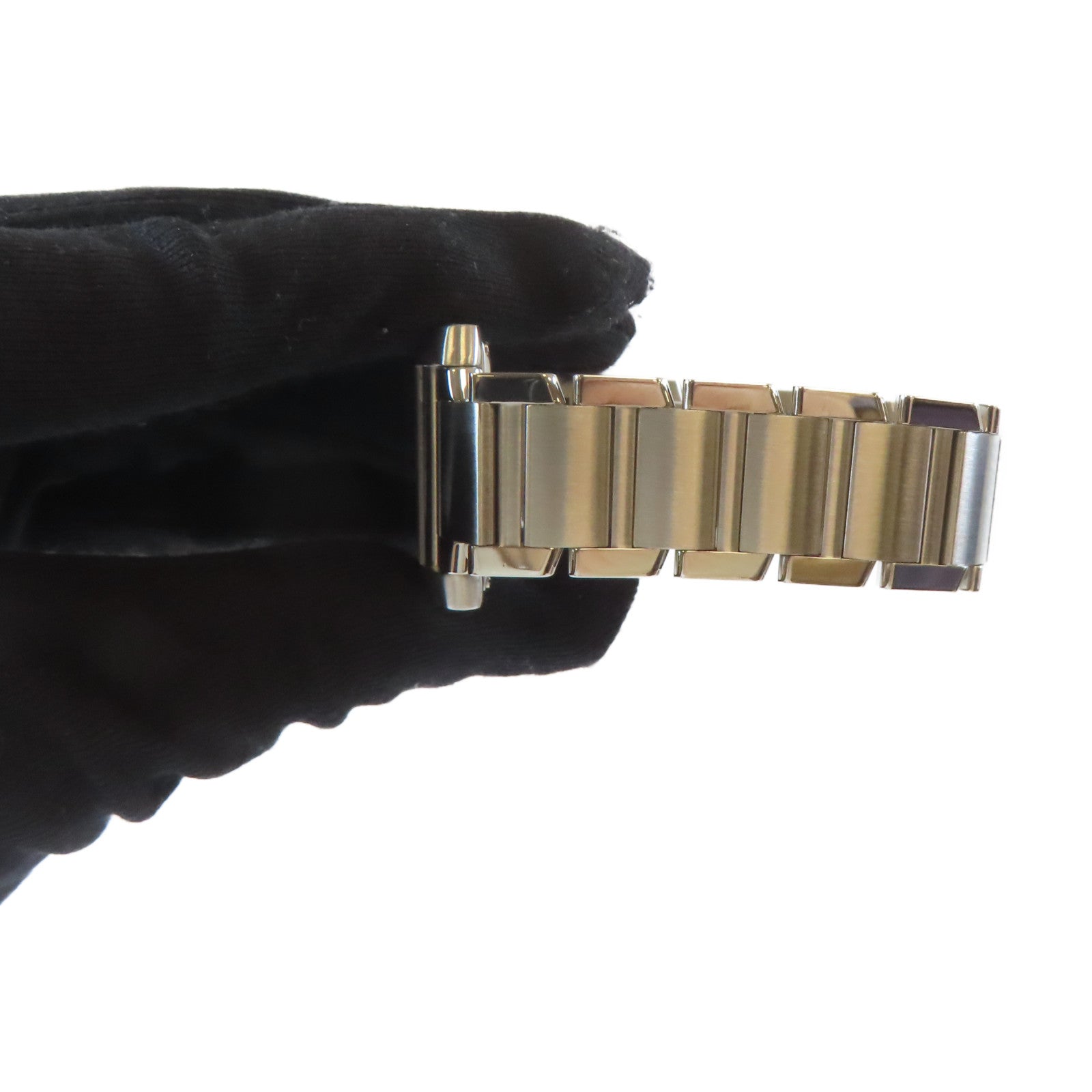 CARTIER Tank Francaise不鏽鋼手錶自動機芯白色#16.75cm