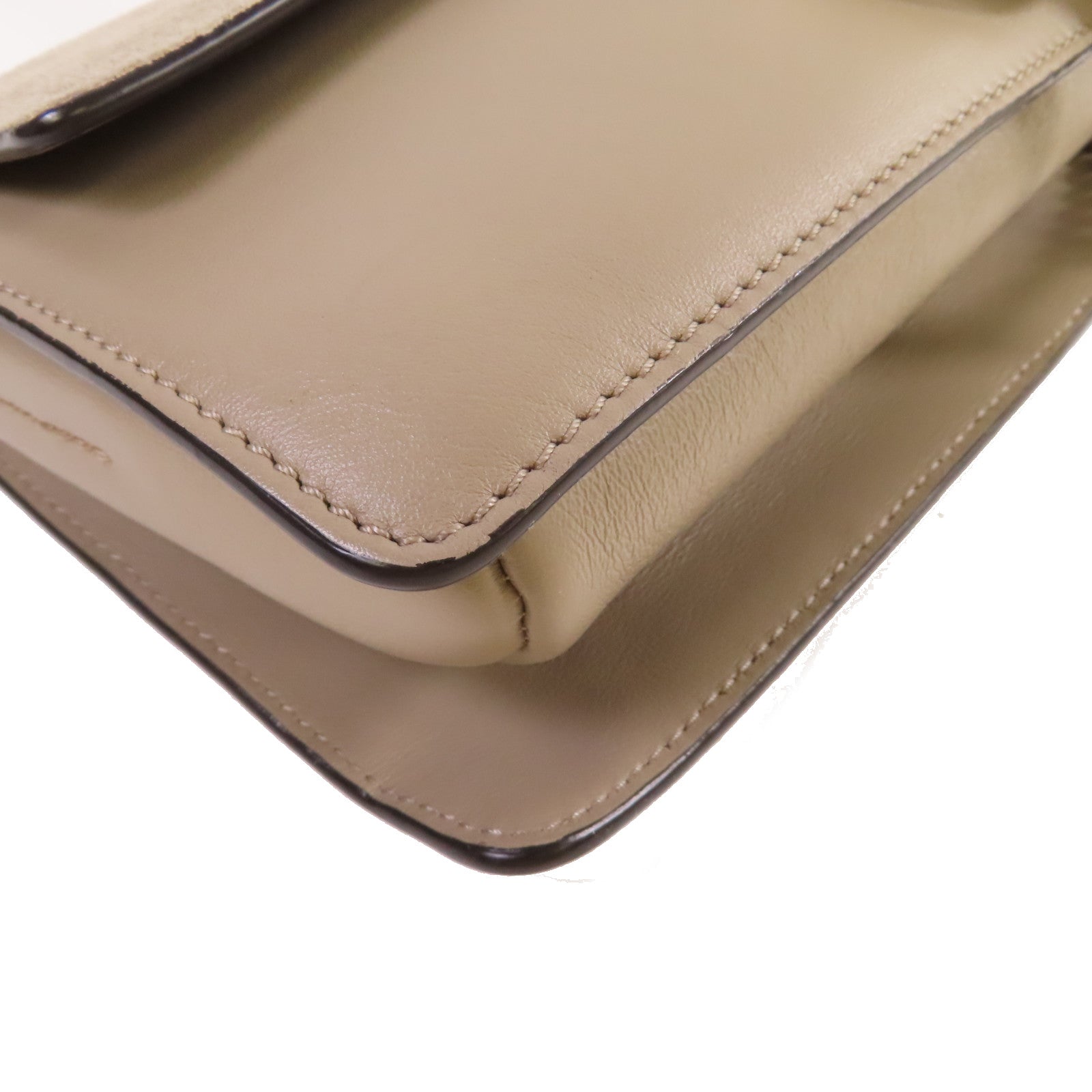 Chloe 牛皮皮革/麂皮皮革Faye Small Bag Shoulder Bag金扣鏈帶肩背袋灰色