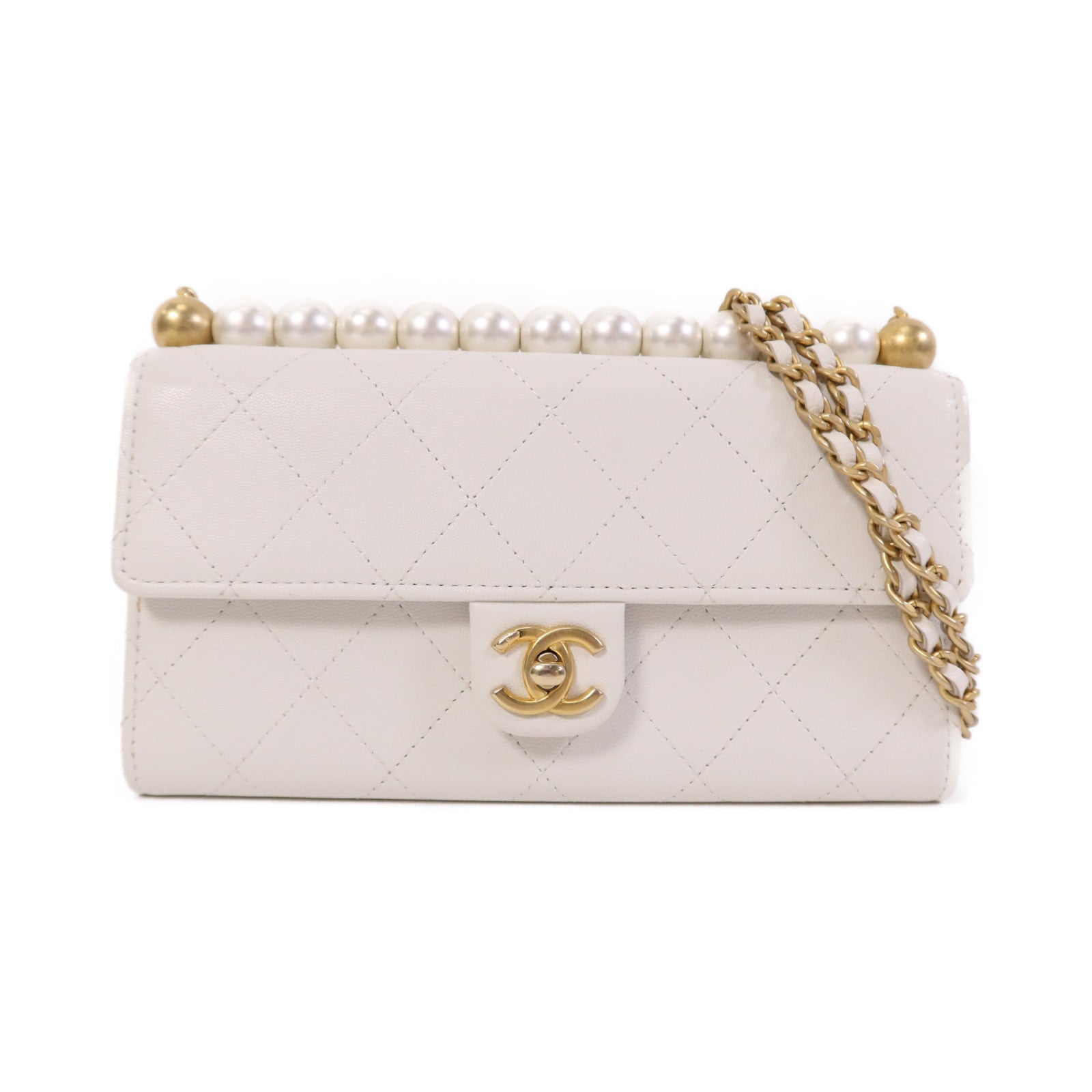 CHANEL 羊皮皮革WOC Wallet On Chain金扣鏈帶肩背袋