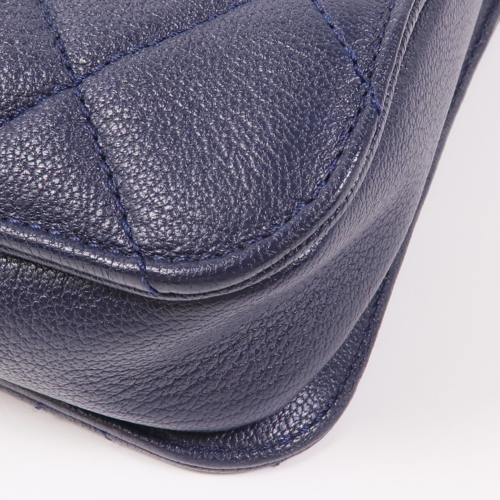 CHANEL 牛皮皮革Chain Shoulder銀扣手挽肩背兩用袋