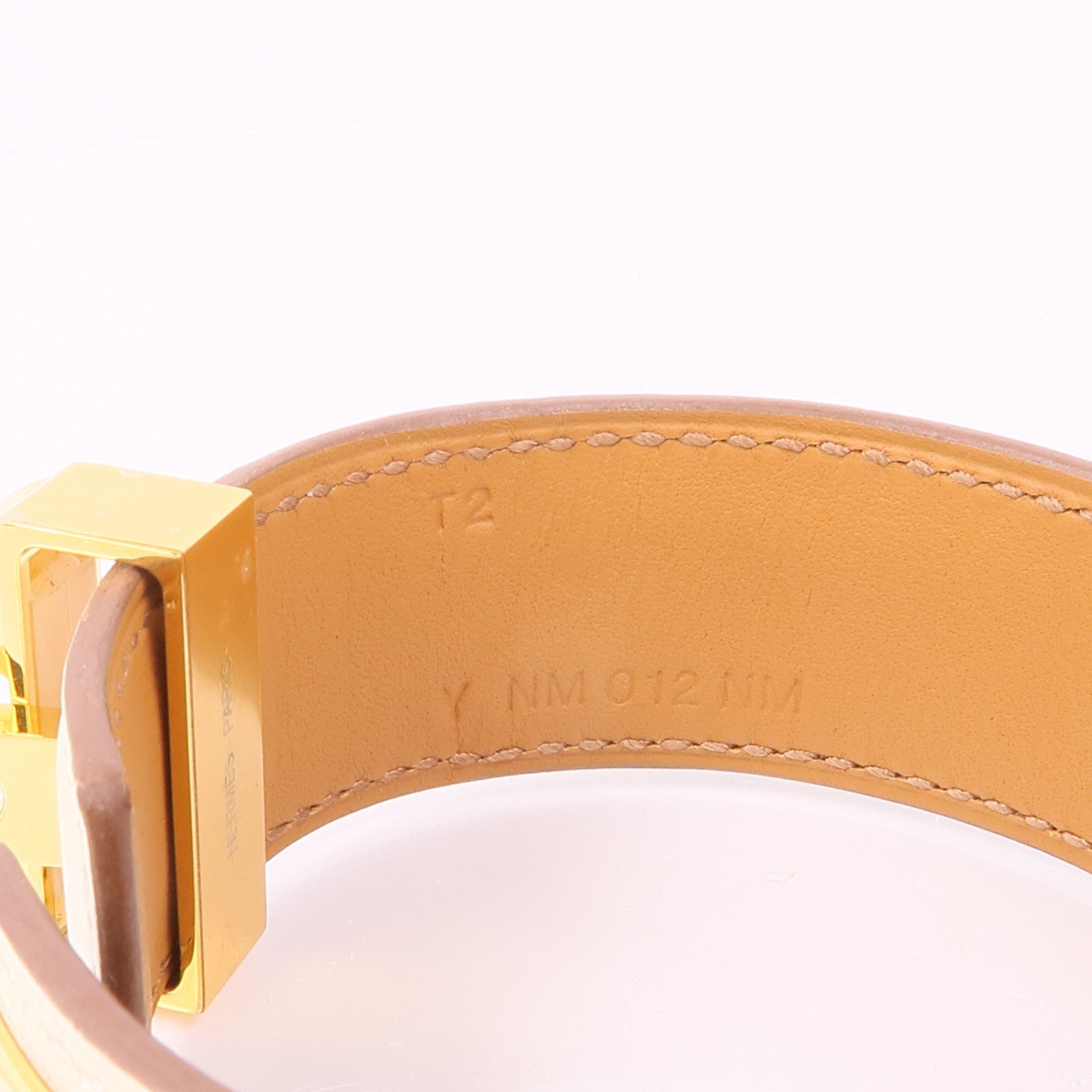 HERMES Swift皮革Collier De Chien 24 Bracelet金扣手鐲Nata