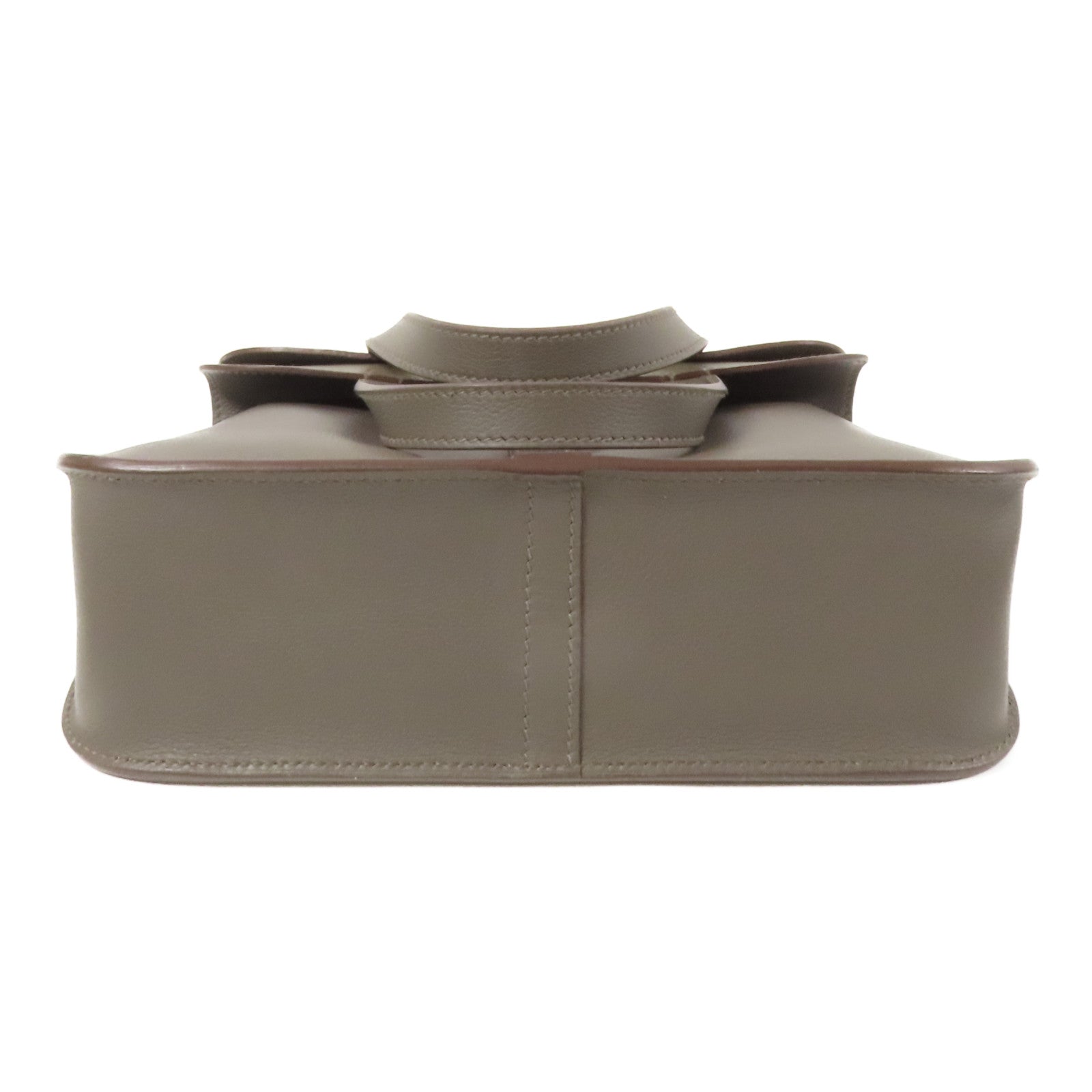 HERMES Evercolor皮革Halzan 25金扣手挽肩背兩用袋Etain