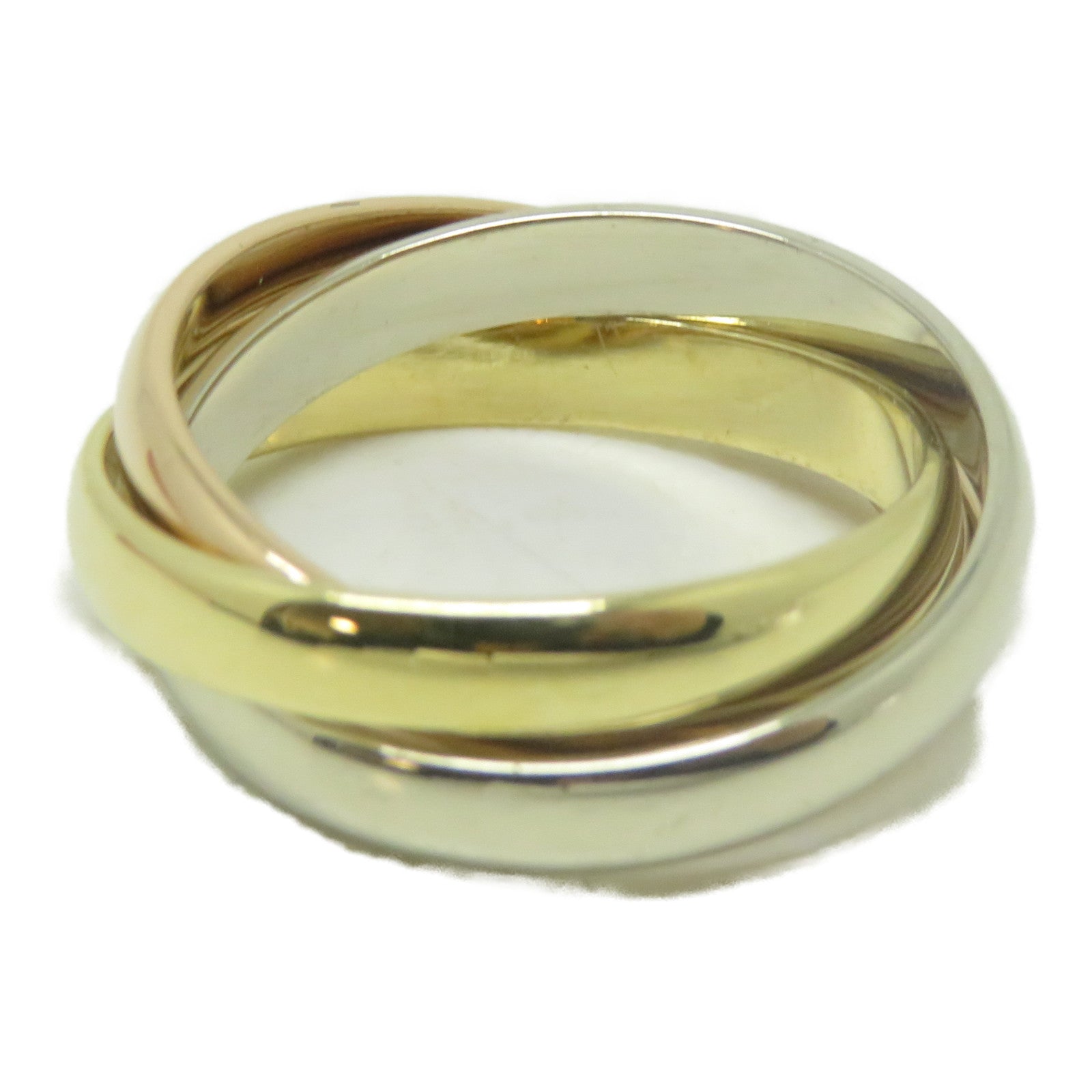 CARTIER 18K黃金/白金/玫瑰金Must De Trinity戒指Cartier#51/US#5.75
