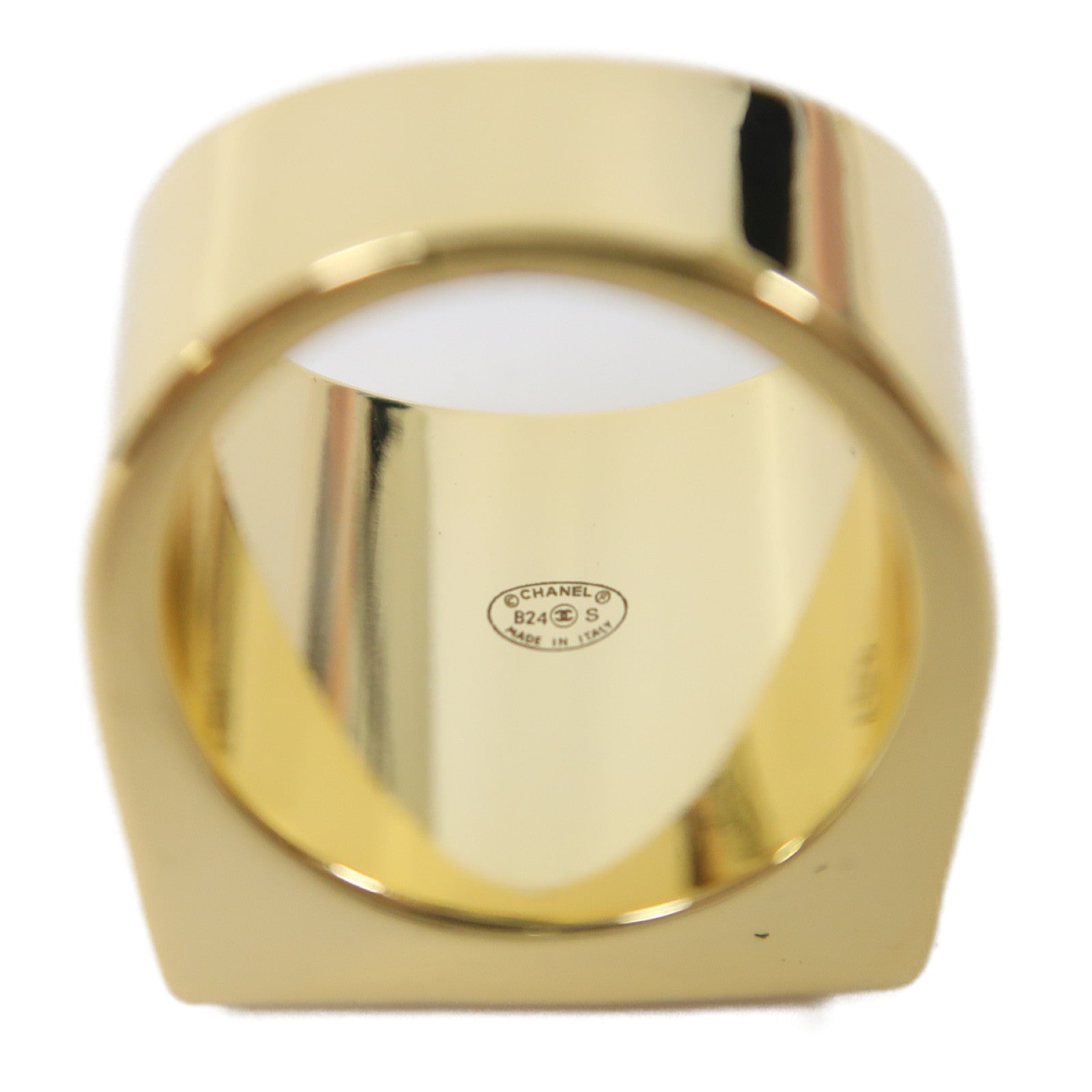 CHANEL 金屬Ring戒指金色/粉紅色US#5.75