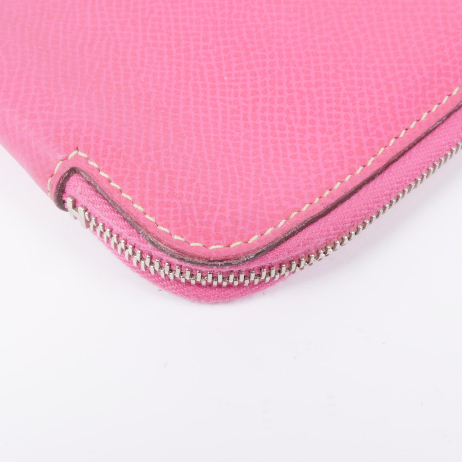 HERMES Epsom皮革Wallet銀扣錢包Rose Tyrien