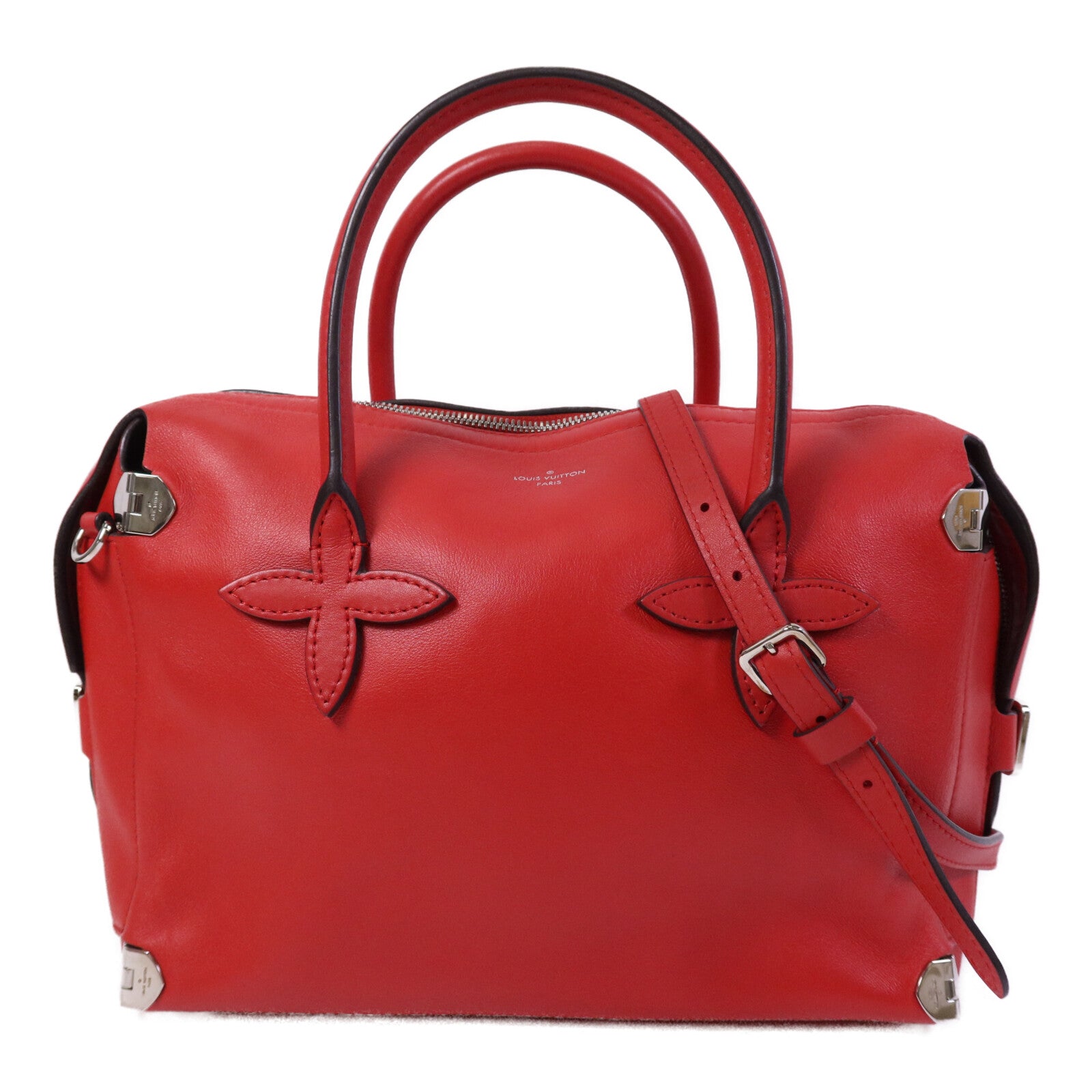 LOUIS VUITTON 牛皮皮革Garance銀扣手挽肩背兩用袋