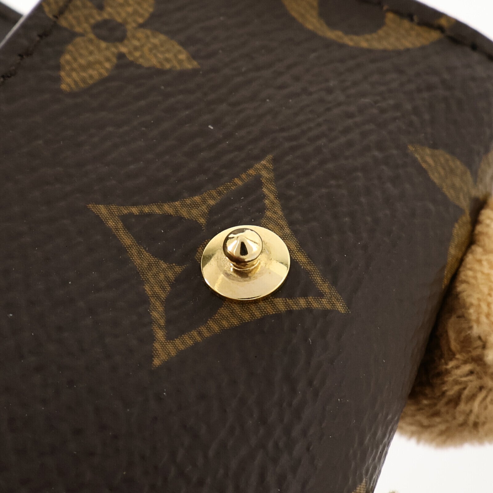 LOUIS VUITTON Monogram/Plush LV Cute Cat Pouch Earphone Case耳機套