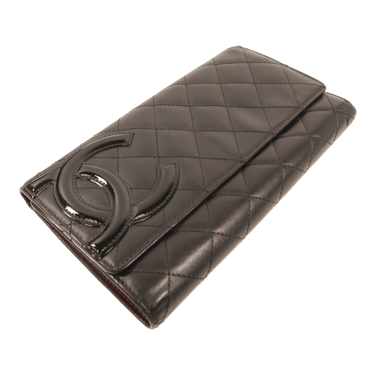 CHANEL CC SHW Cambon Long Wallet Calfskin Leather Black