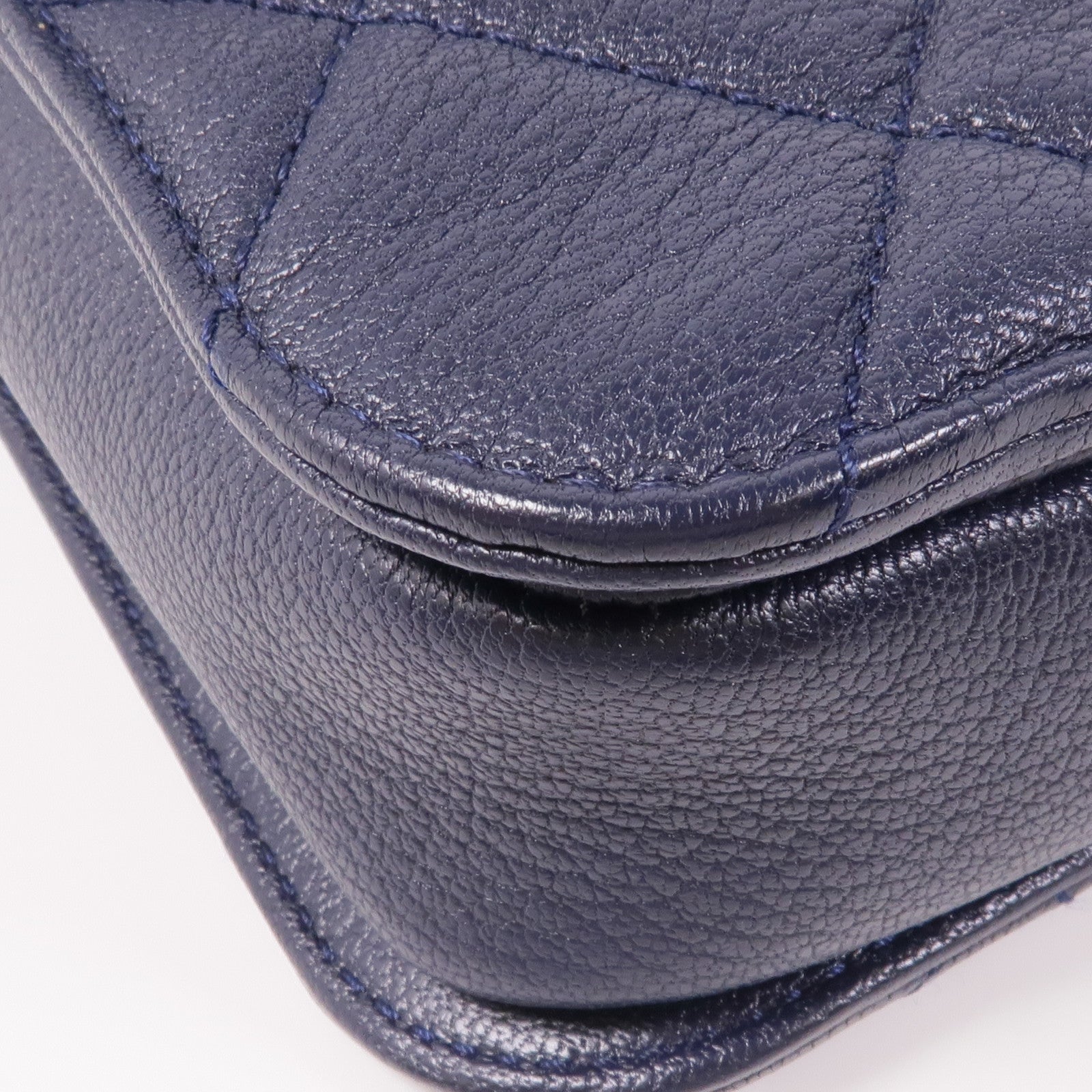 CHANEL 牛皮皮革Chain Shoulder銀扣手挽肩背兩用袋