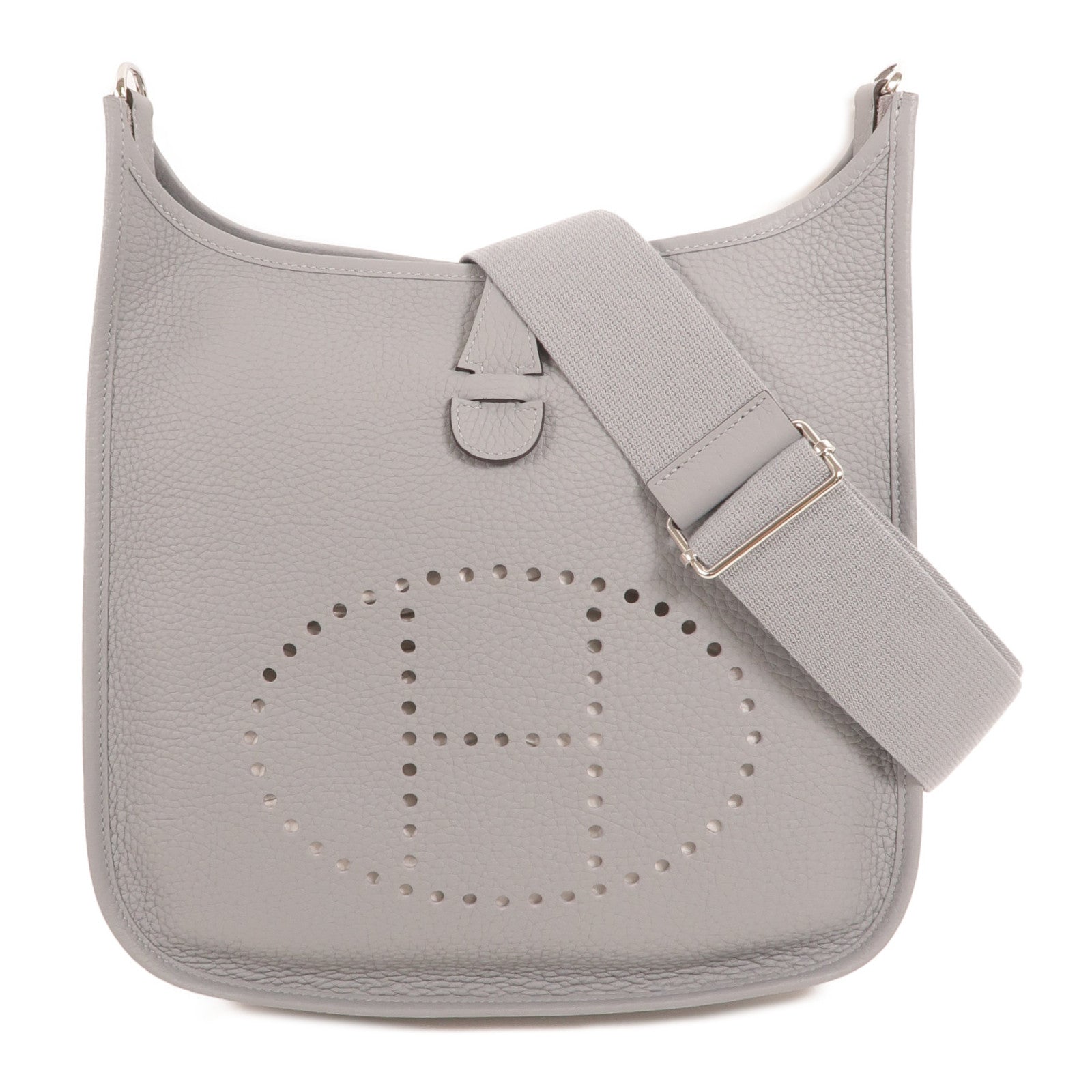 HERMES Clemence皮革Evelyne PM 肩背袋Bleu Brume
