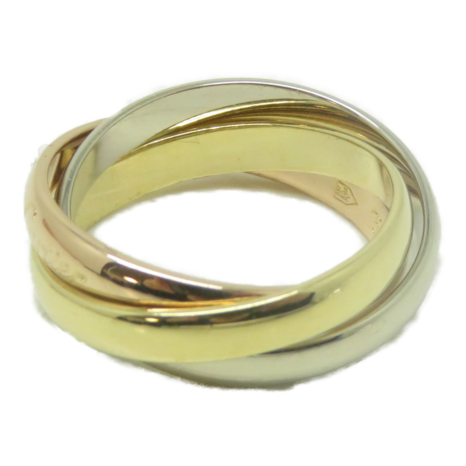 CARTIER 18K黃金/白金/玫瑰金Must De Trinity戒指Cartier#51/US#5.75
