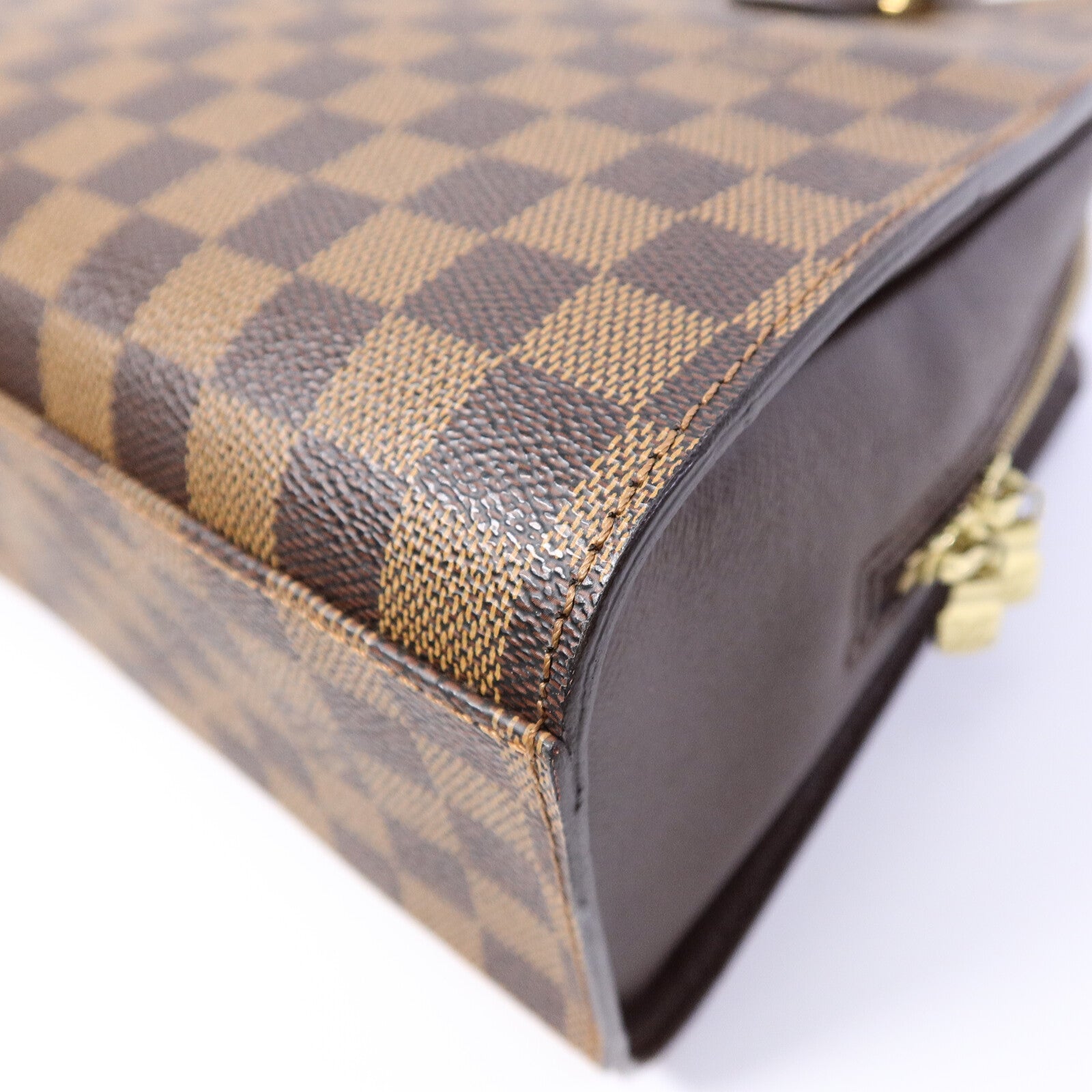 LOUIS VUITTON Damier Triana金扣手挽袋