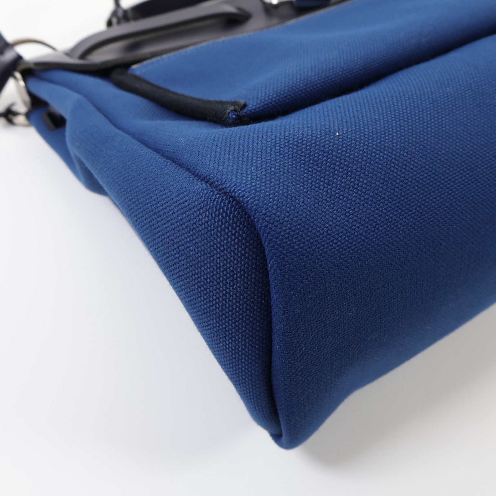 HERMES 帆布Herbag PM手挽肩背兩用袋Bleu Outremer