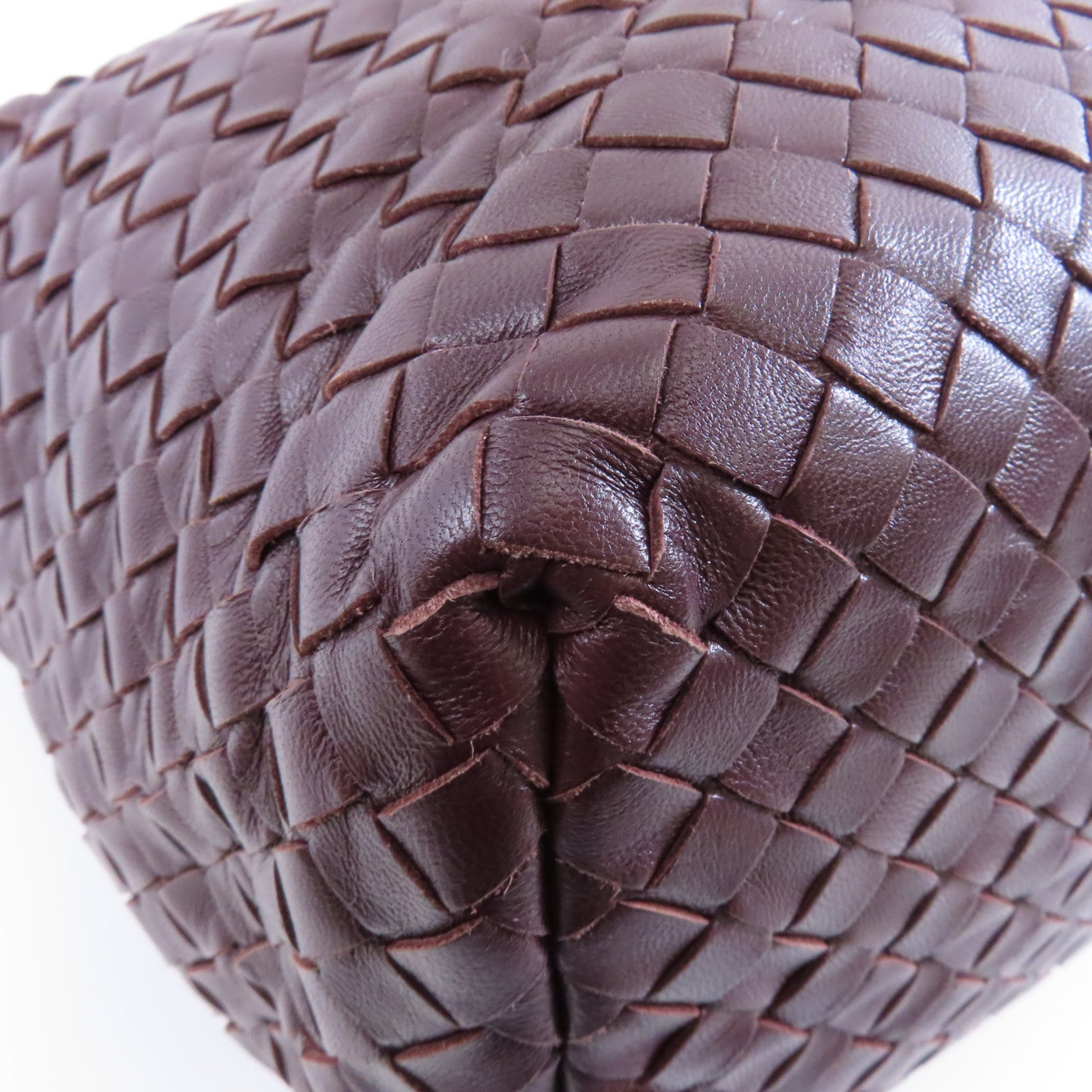 BOTTEGA VENETA 織紋皮革Handbag手挽袋棕色