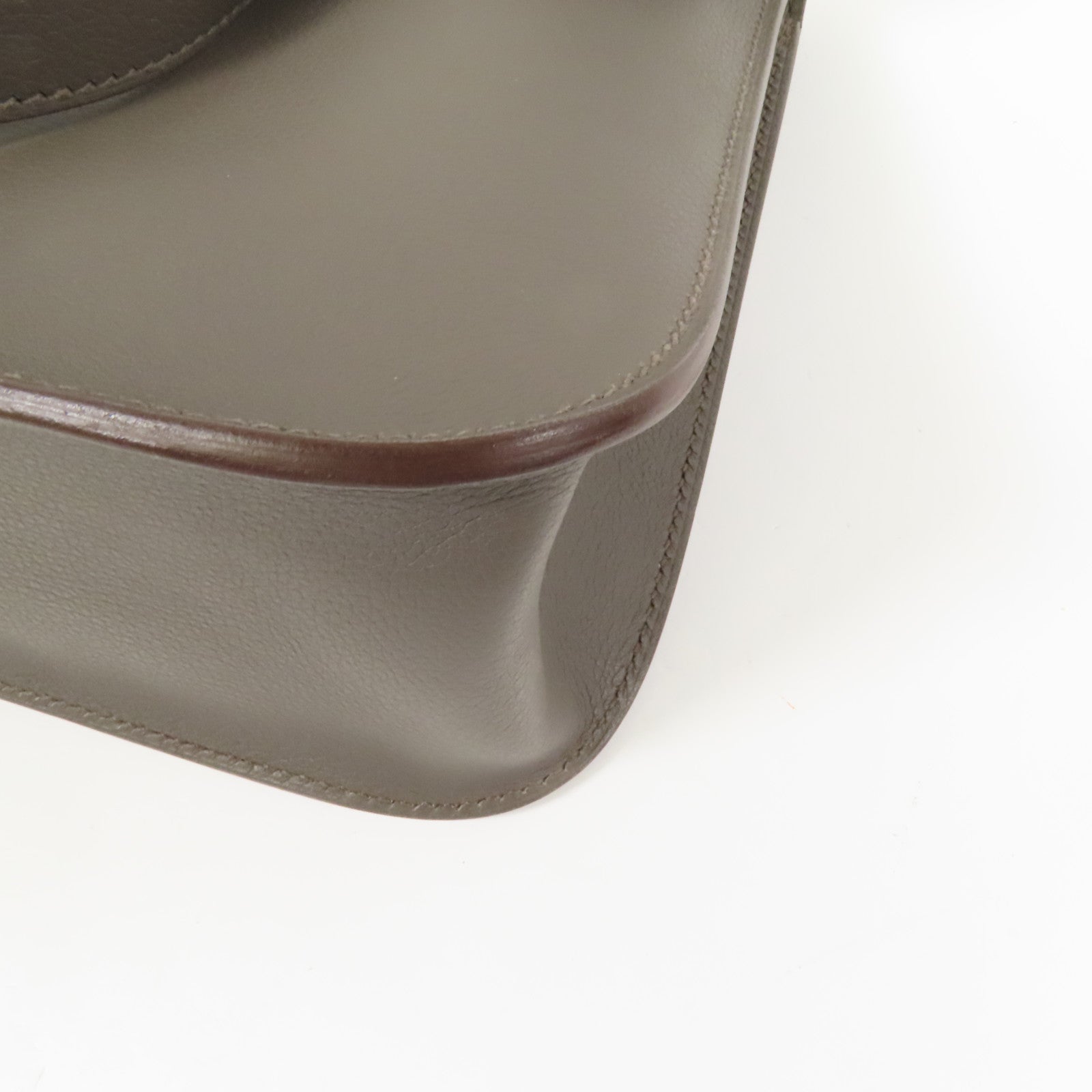 HERMES Evercolor皮革Halzan 25金扣手挽肩背兩用袋Etain