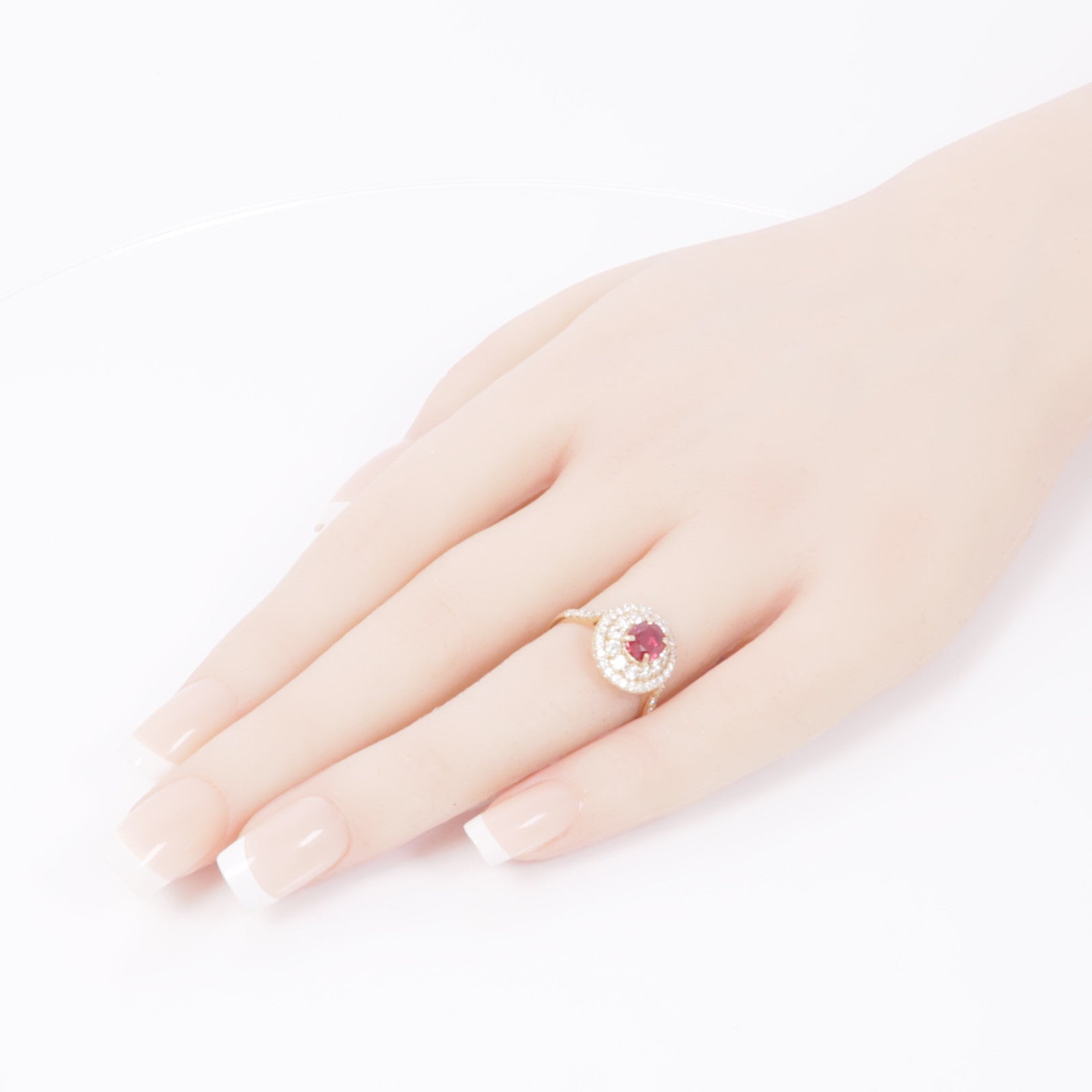 JEWELRY 【激減優惠】18K玫瑰金Ruby Ring紅寶石/鑽石戒指US#6.25